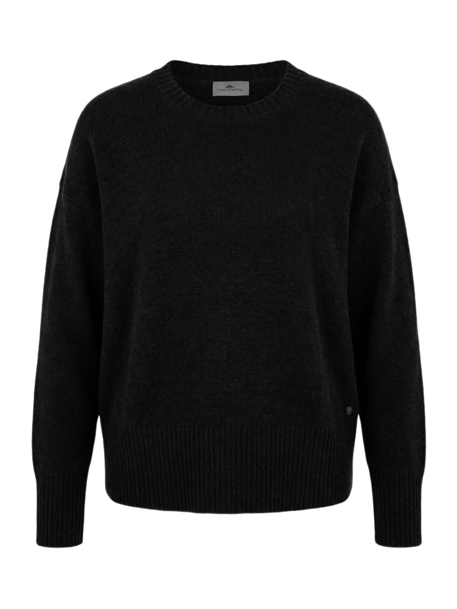 FYNCH-HATTON Strickpullover schwarz,Casual,Wolle,Unifarben,Rundhals,Langarm,Casual Fit