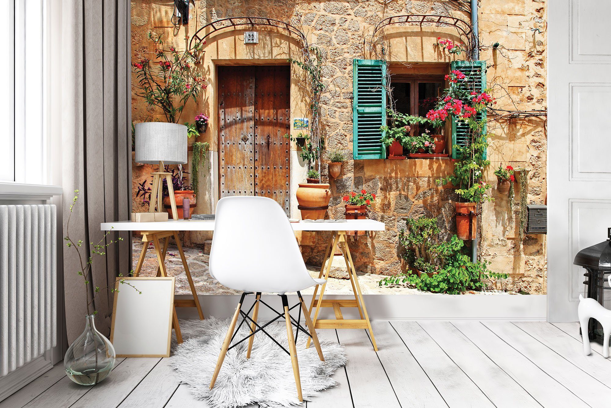 Wallarena Fototapete Griechische Straße Vlies Tapete Wohnzimmer Schlafzimme günstig online kaufen