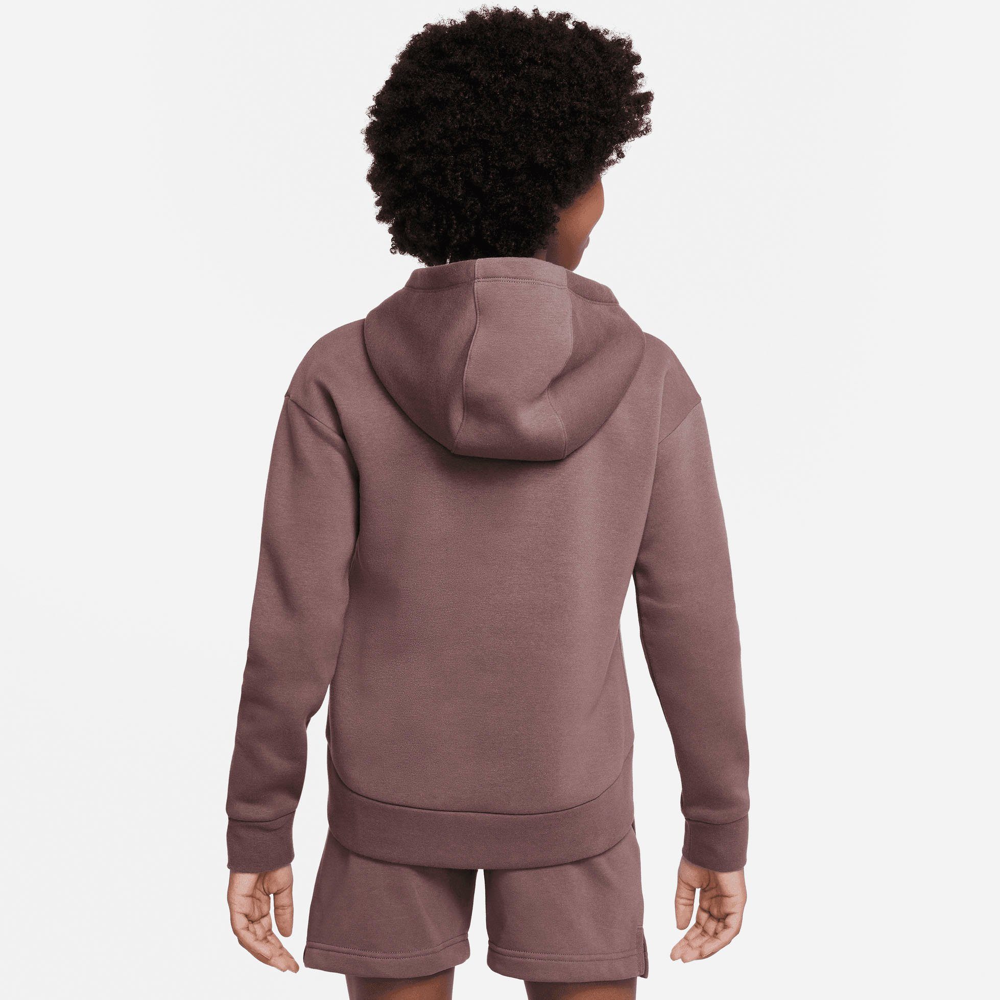 Nike Sportswear Kapuzensweatjacke Club Full-Zip Big Fleece (Girls) Hoodie Kids' PLUM ECLIPSE/WHITE
