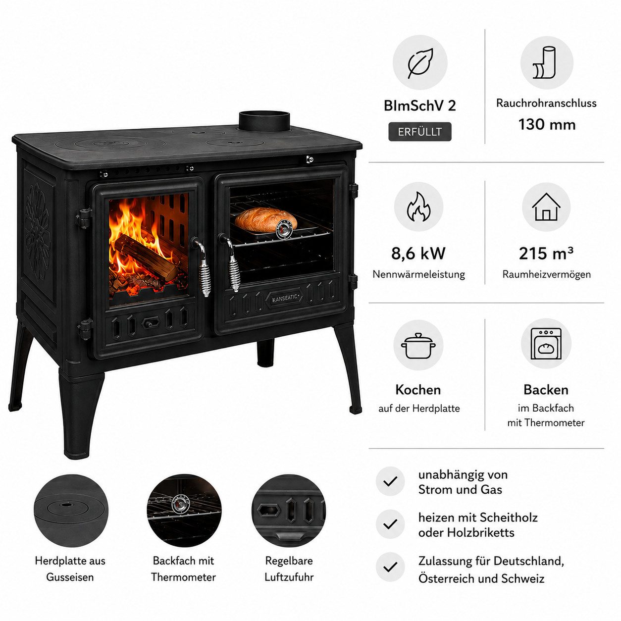 Hanseatic Gussofen Vesta, 8,6 kW