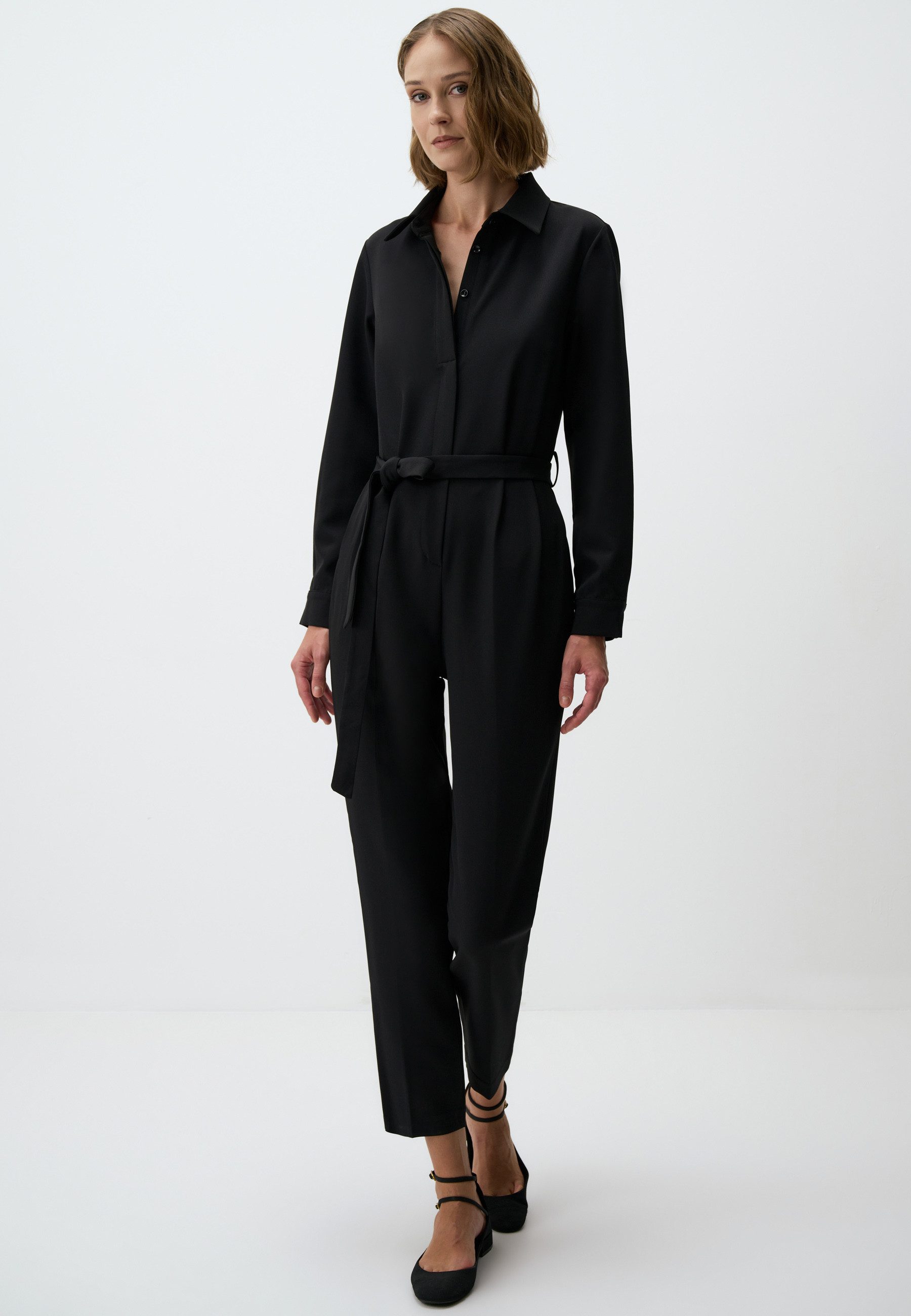 Jimmy Key Jumpsuit Hemdkragen Taille Gürtel günstig online kaufen