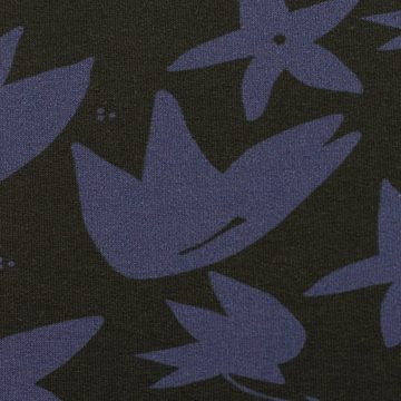 larissastoffe Stoff French Terry, Sommersweat Swafing by brinarina, Blüten dunkelblau, Meterware, 50 cm x 160 cm überbreit