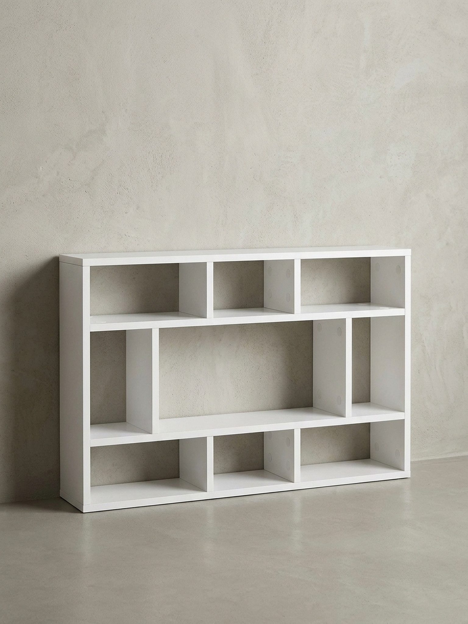 KADIMA DESIGN Wandregal Wandregal WL5.810 Weiß 75x51x16 cm Holz Hängeregal Modern, Design, Schmal, Dekoregal Schweberegal Wohnzimmer, Wandboard Freischwebend, Holzregal Regal für die Wand, Bücherregal