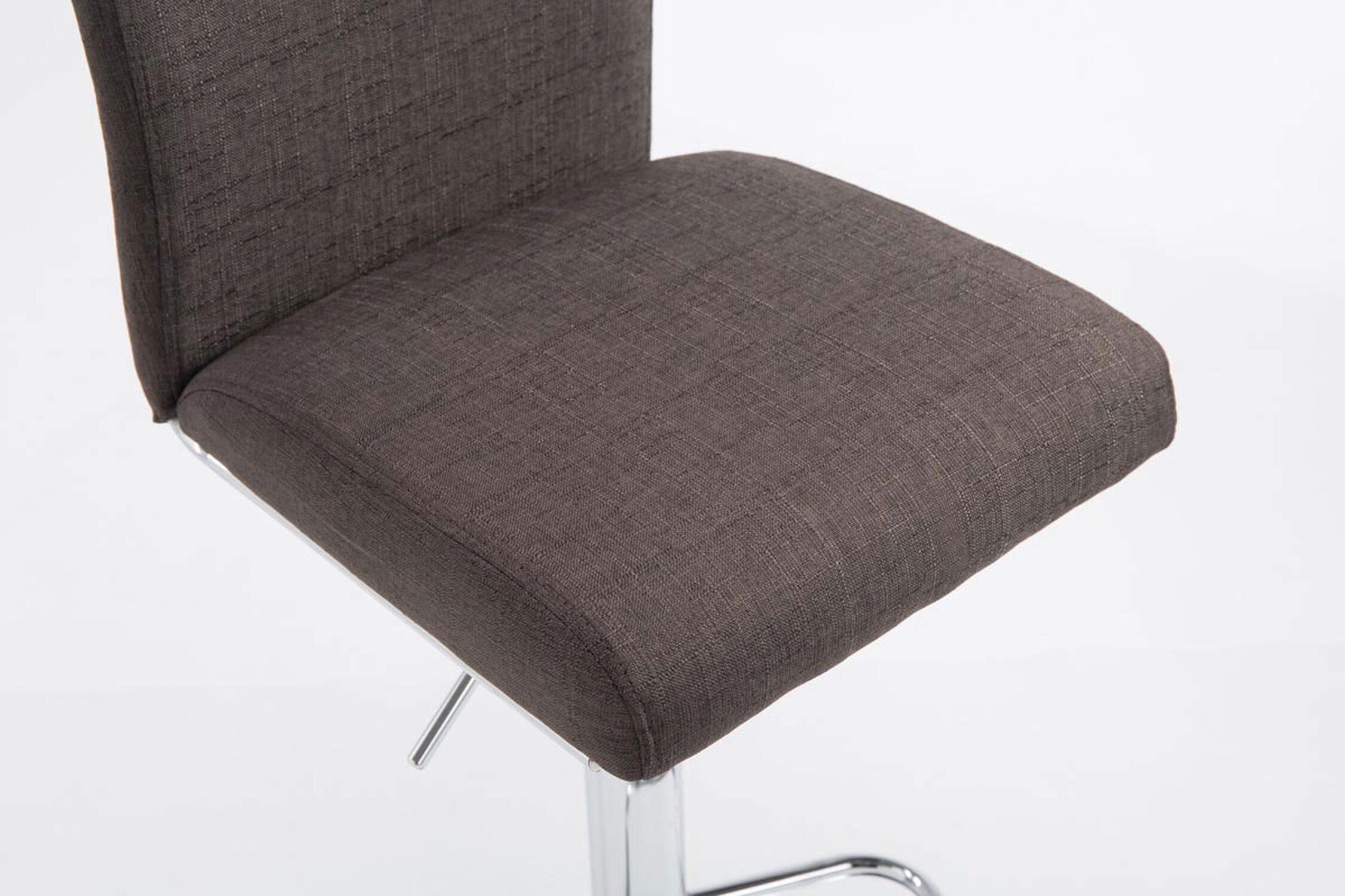 Sitzfläche: - Theke 360° Dunkelgrau - Hocker Rückenlehne (mit - - Kölle Küche), höhenverstellbar & chromfarbener für Stahl Stoff Barhocker TPFLiving drehbar