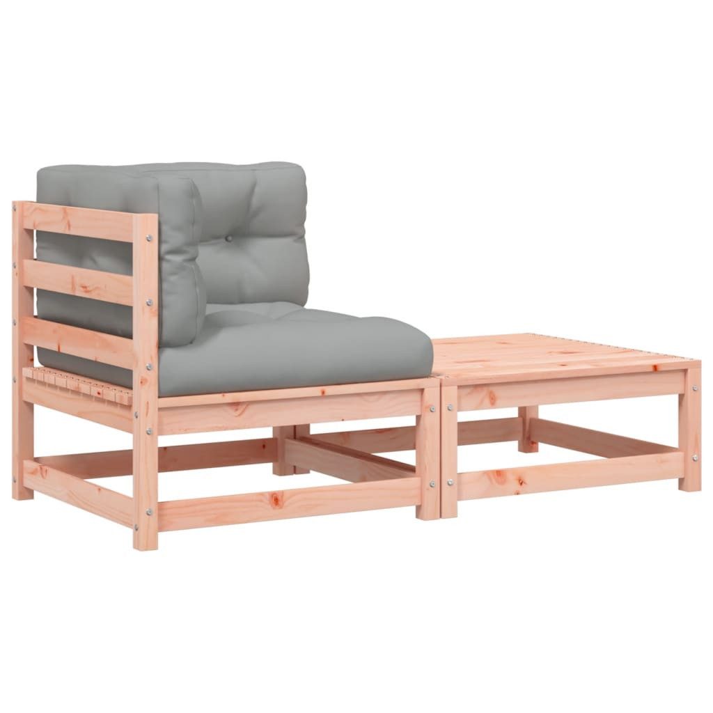 vidaXL Gartenlounge-Eckteil, Garten-Ecksofa mit Kissen und Hocker