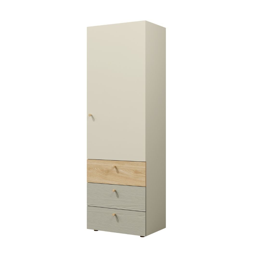 Compleo Kleiderschrank schmal, Kinderzimmerschrank mit 3 Schubladen SKY