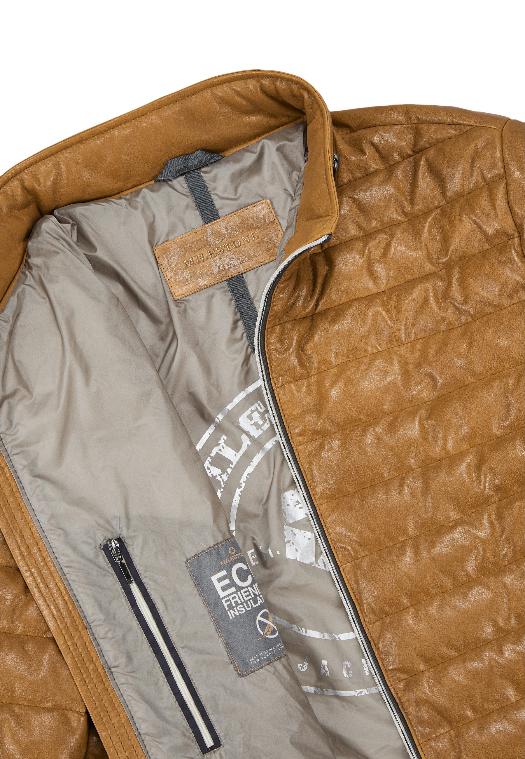 Lederjacke MSCortino Herren Bikerjacke Jacke Leder klassisch