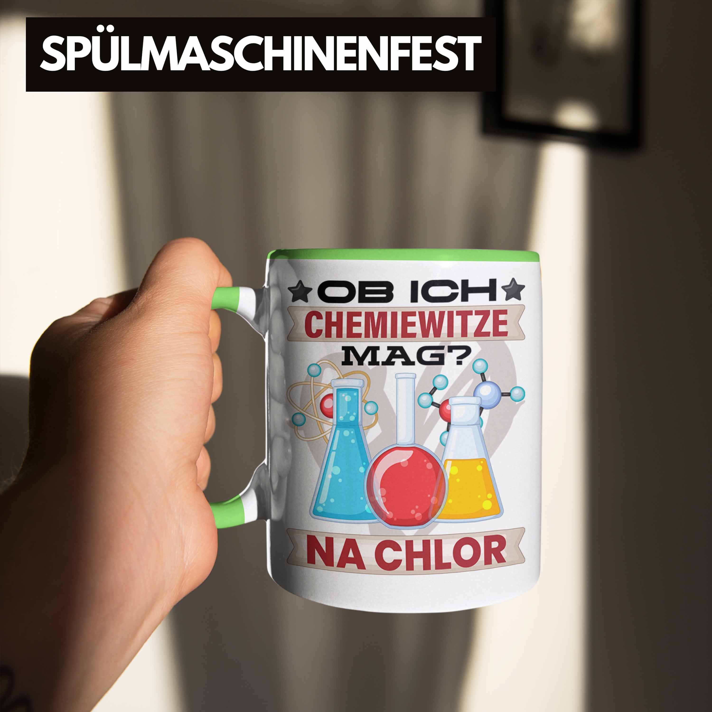 Trendation Tasse Chemie Tasse Geschenk Na Geschenkidee Chemiker Grün Chemie-Student Chlor