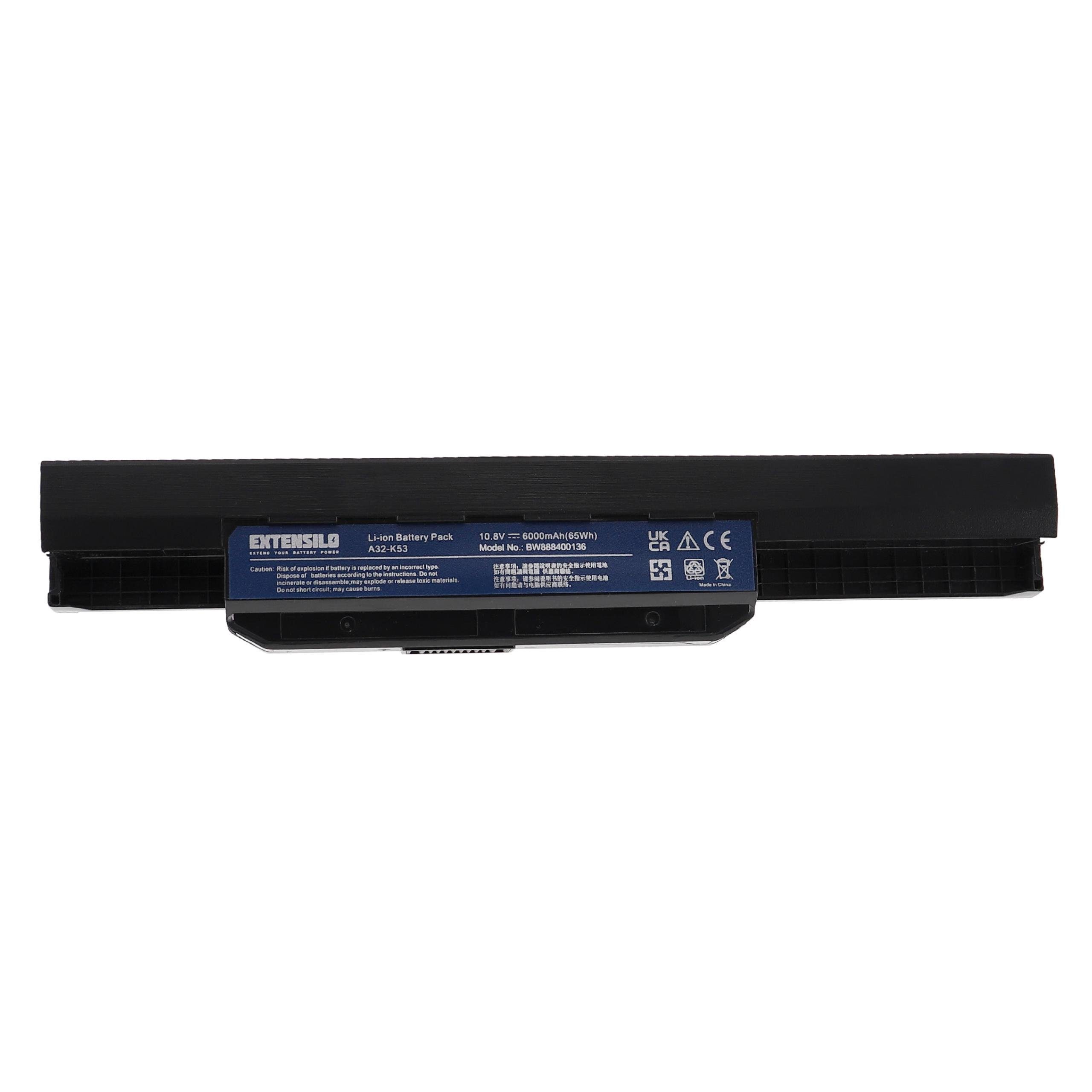 X43V, X43T, X43JX, X43SV, Asus Laptop-Akku X43S, Extensilo passend 6000 mAh X43U, X43SR, X43SJ, für