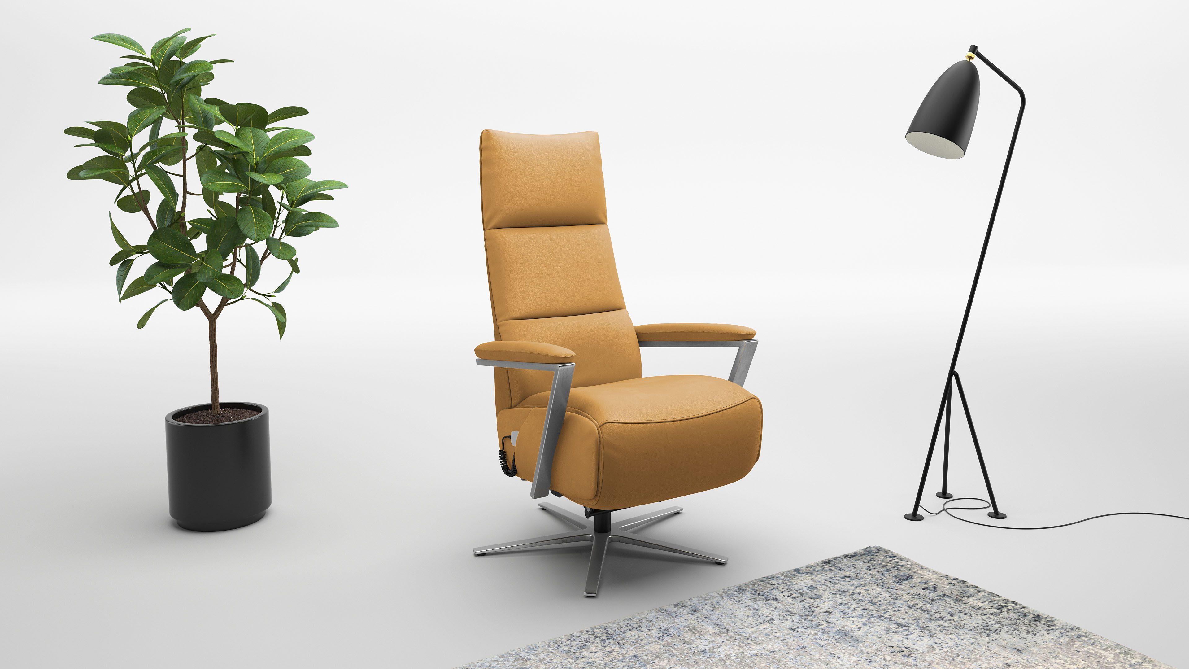 sit&more TV-Sessel Vario Comfort, inkl. Kopfteilverstellung & 360° Drehfunktion, inkl. Herz-Waage-Funktion & 3 Motoren, Höhe der Armlehnen 62cm