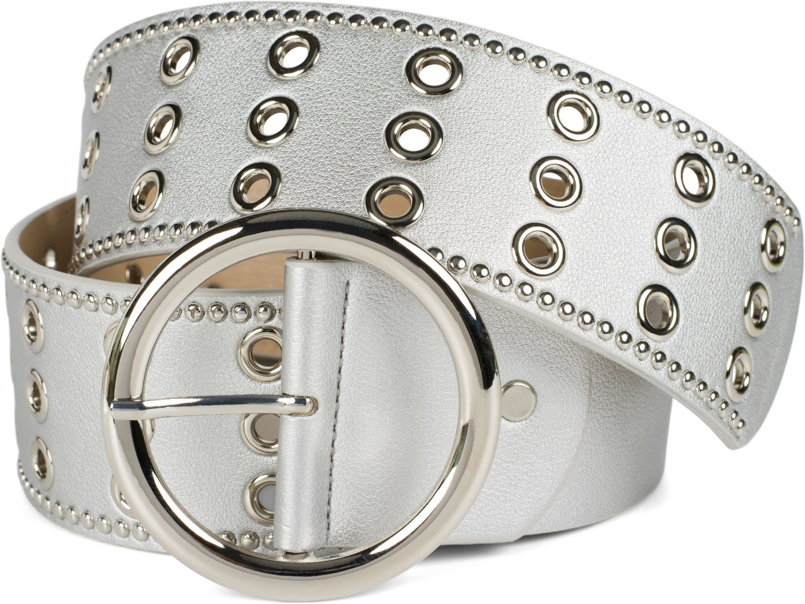 styleBREAKER Nietengürtel Breiter Taillengürtel mit Lochnieten (1-St) günstig online kaufen