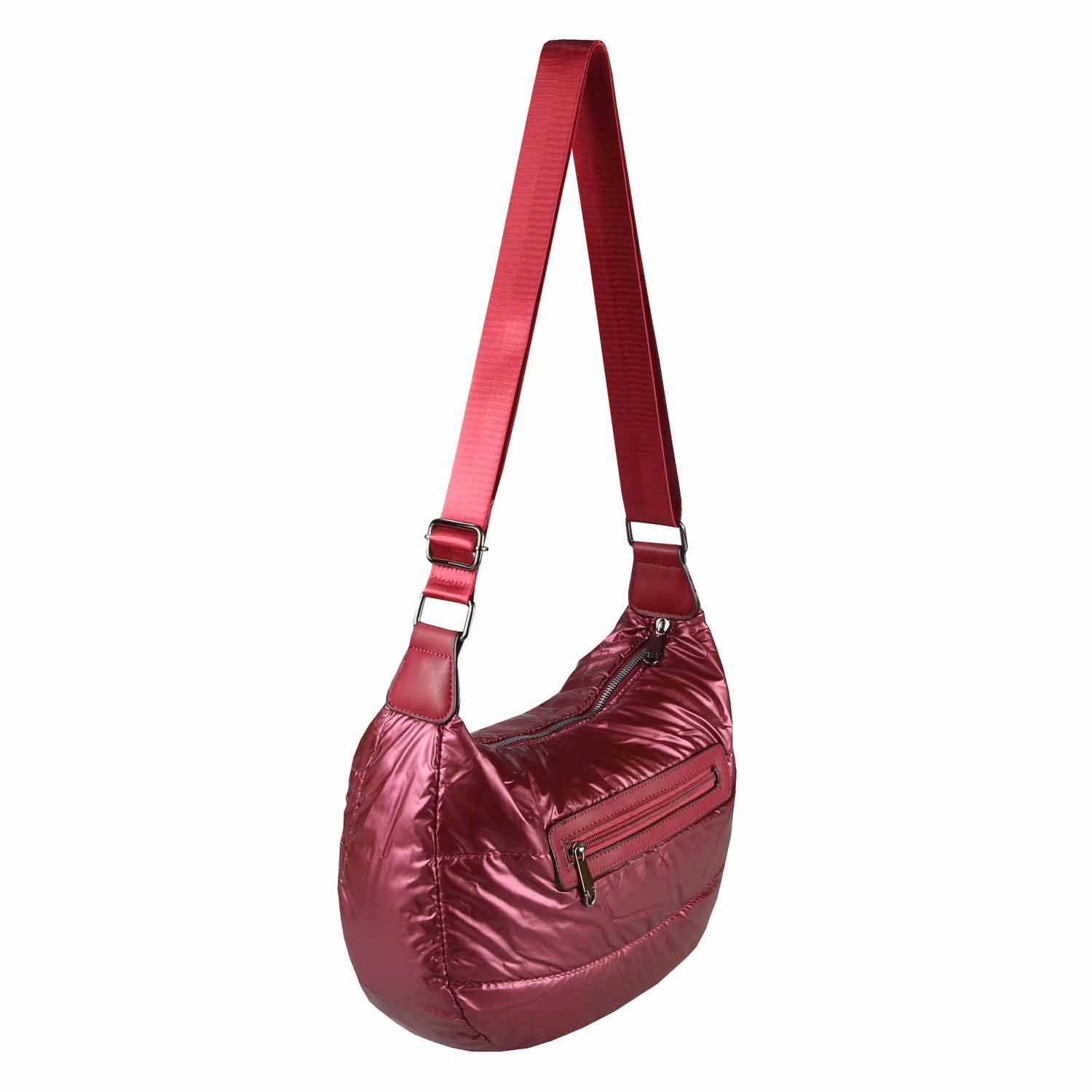 ITALYSHOP24 Schultertasche Damen Halbmond Tasche Cross Over Nylon Shopper B günstig online kaufen