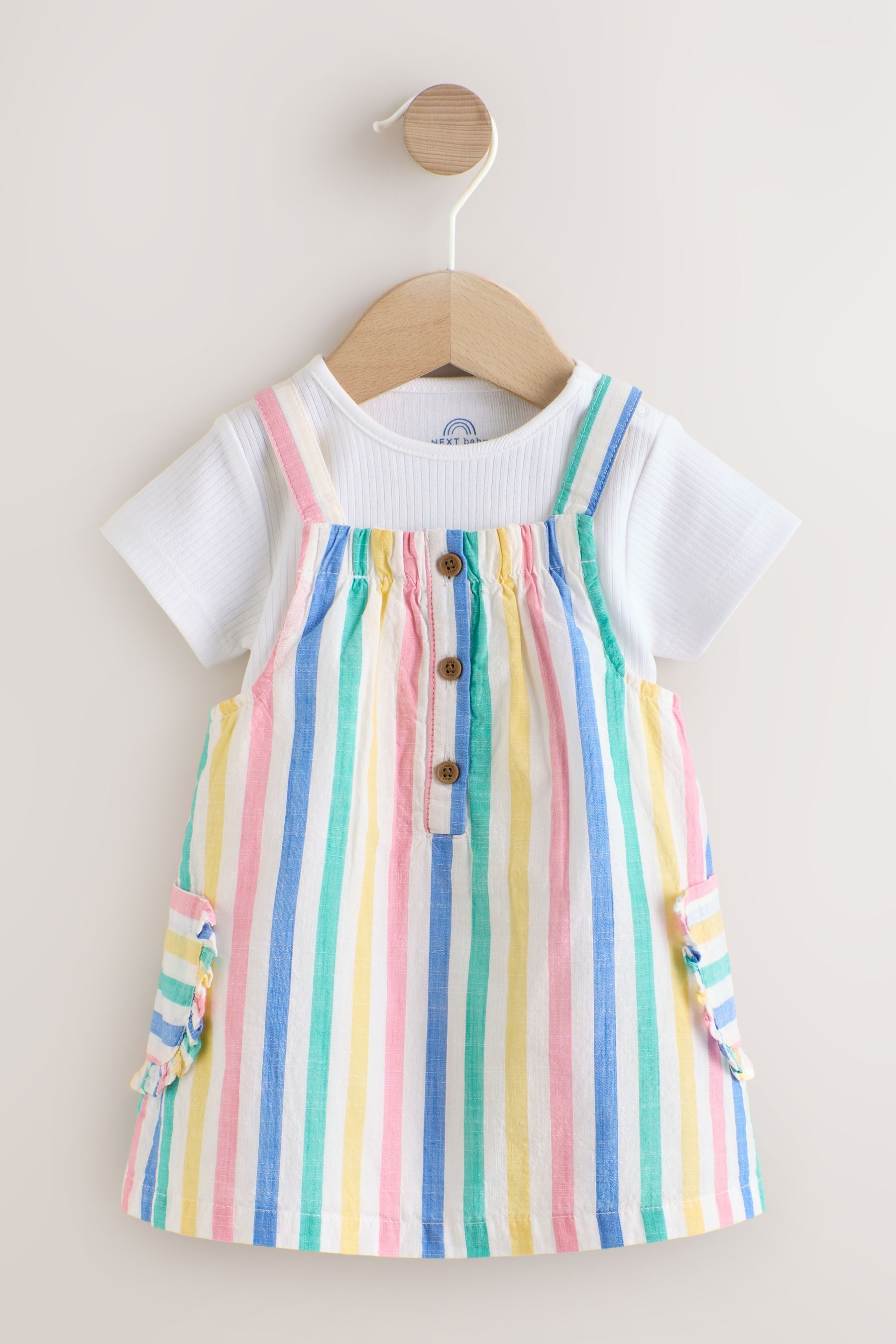 Next Latzkleid Baby-Trägerkleid und Kurzarm-Bodysuit im 2er-Set (2-tlg)
