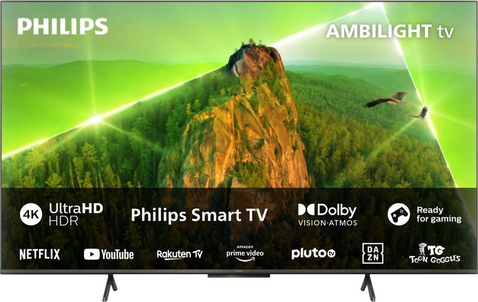 Philips 50PUS8108/12 LED-Fernseher (126 cm/50 Zoll, 4K Ultra HD, Smart-TV),  Integrierter Twin Triple Tuner (DVB-T/T2/T2-HD/S/S2/C), Pixel Precise Ultra  HD