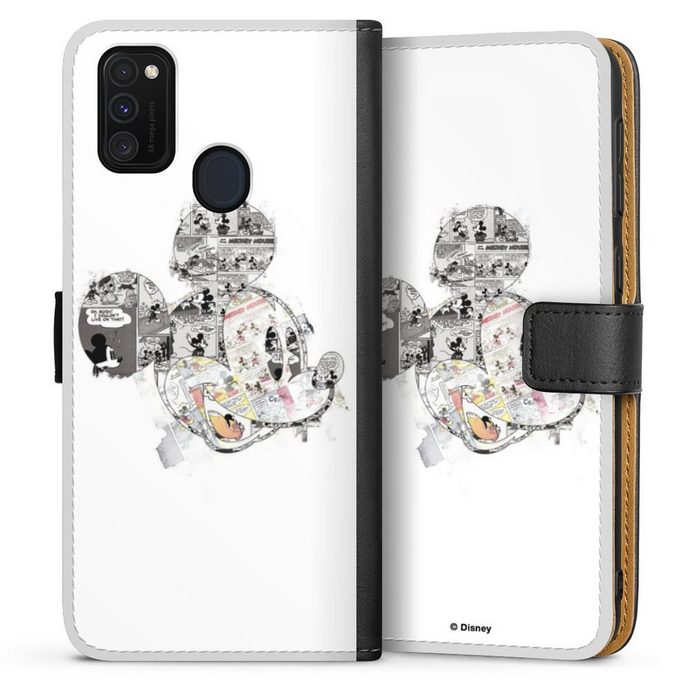 DeinDesign Handyhülle Mickey Mouse Offizielles Lizenzprodukt Disney Mickey Mouse - Collage Samsung Galaxy M30s Hülle Handy Flip Case Wallet Cover