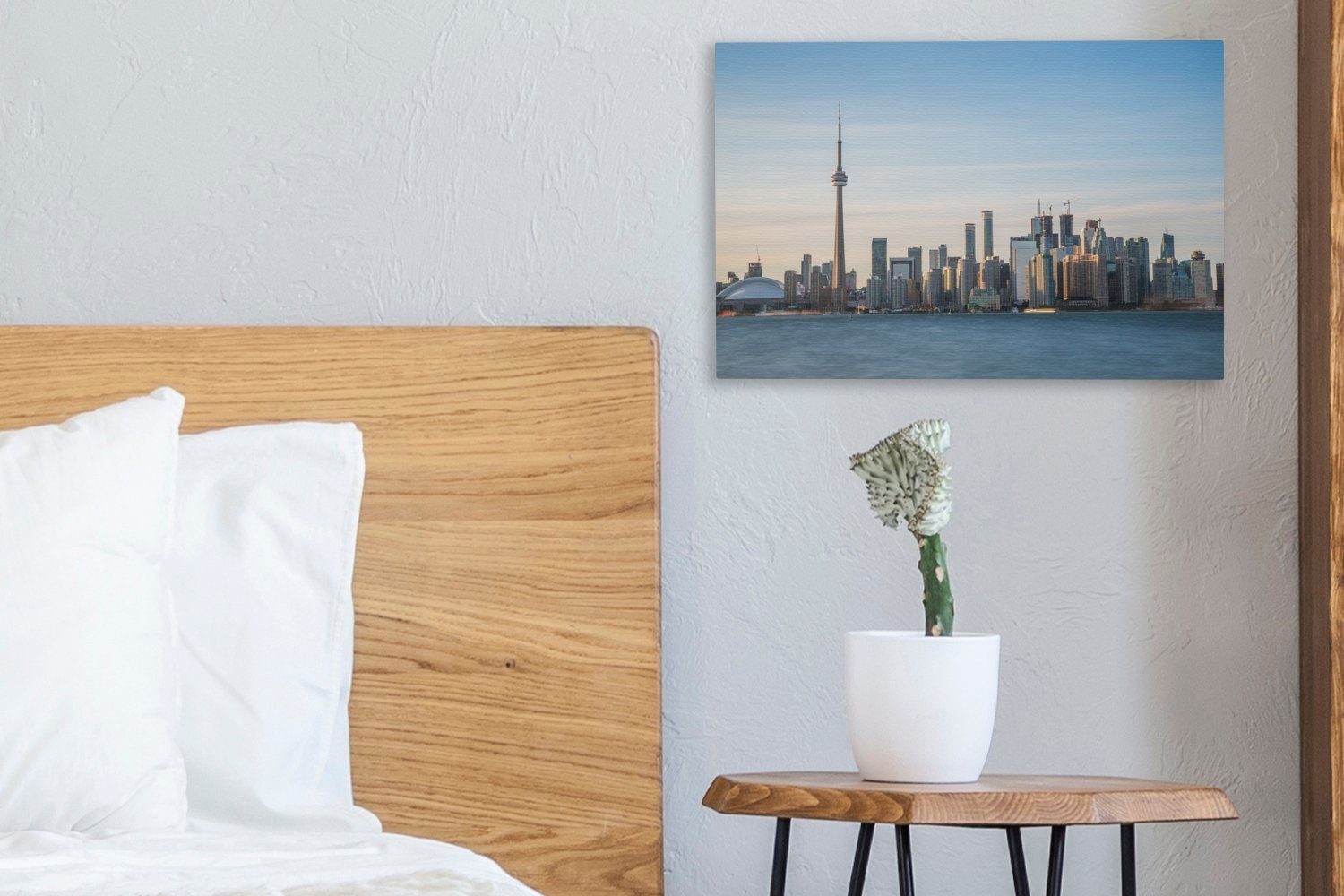 OneMillionCanvasses® Leinwandbild Skyline von Toronto in St), Tower Kanada, 30x20 mit CN (1 Wanddeko, dem Leinwandbilder, Wandbild Aufhängefertig, cm