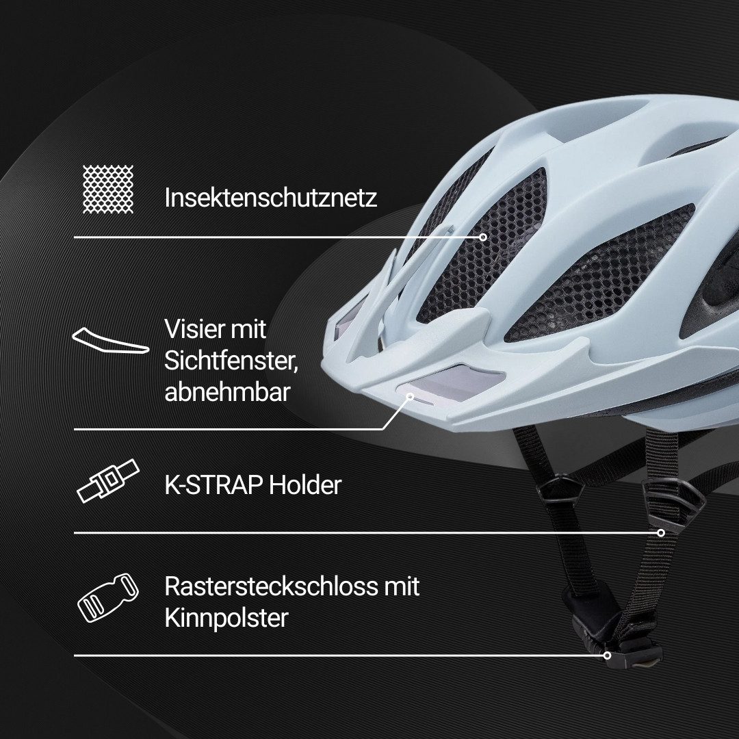 KED Fahrradhelm Spiri II Trend Allround Helm, LED Licht Und Reflektor, Optimierte Belüftung