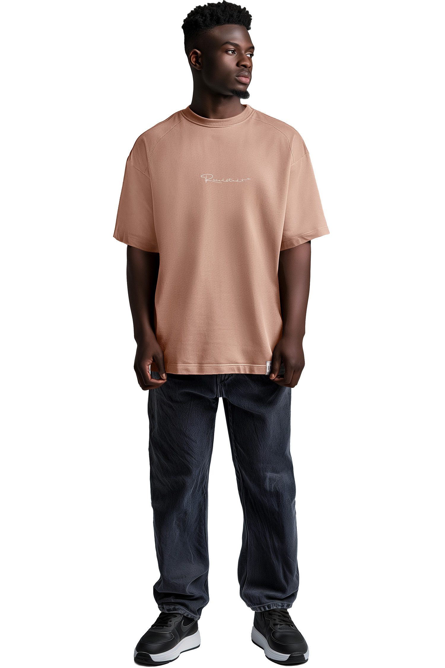 Reichstadt Oversize-Shirt Herren Oversized Kurzarmshirt 22RS033 mit Stitchi günstig online kaufen