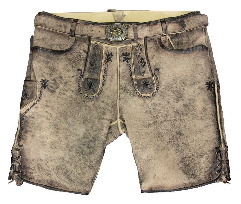 Trachtenlederhose MADDOX Kurze Trachten Lederhose 'Horb' mit Gürtel