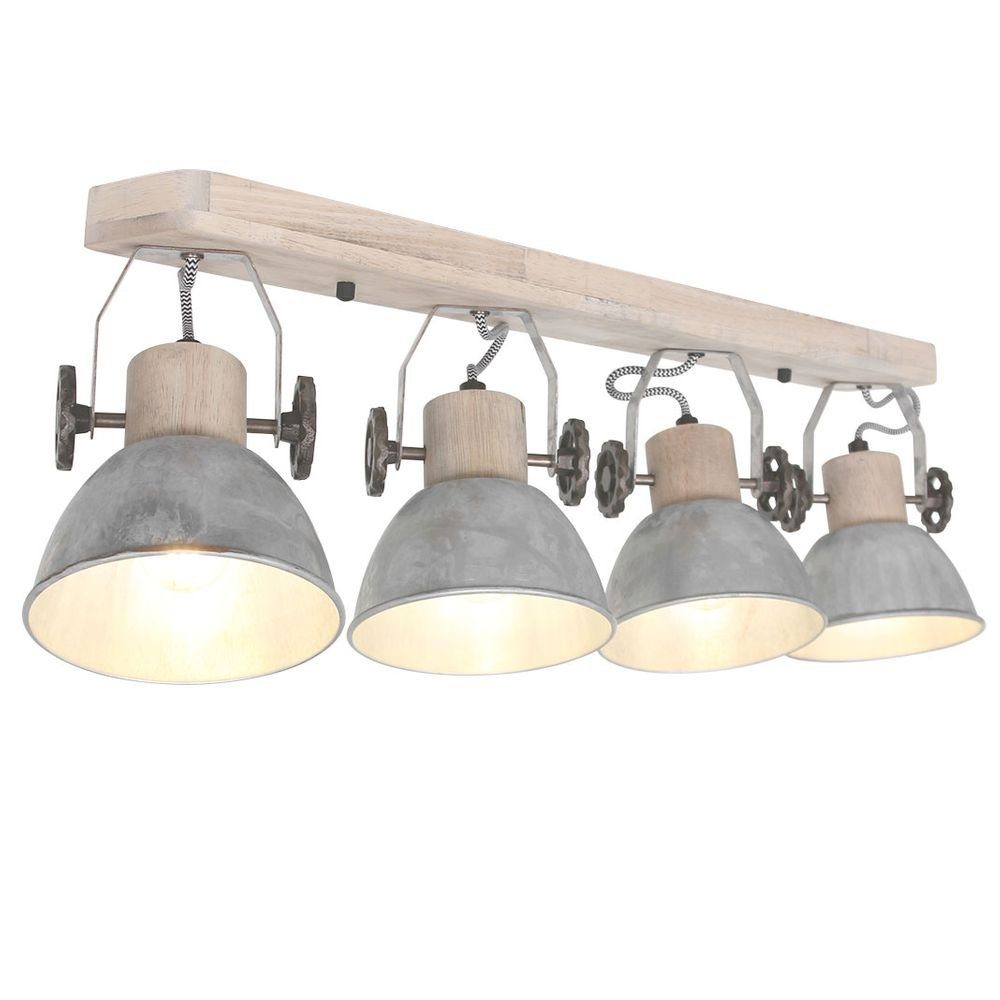 Holz RETRO Küchen Leuchtmittel Deckenspot, Spot Lampe Warmweiß, Leuchte Decken etc-shop LED Licht-Schiene inklusive,