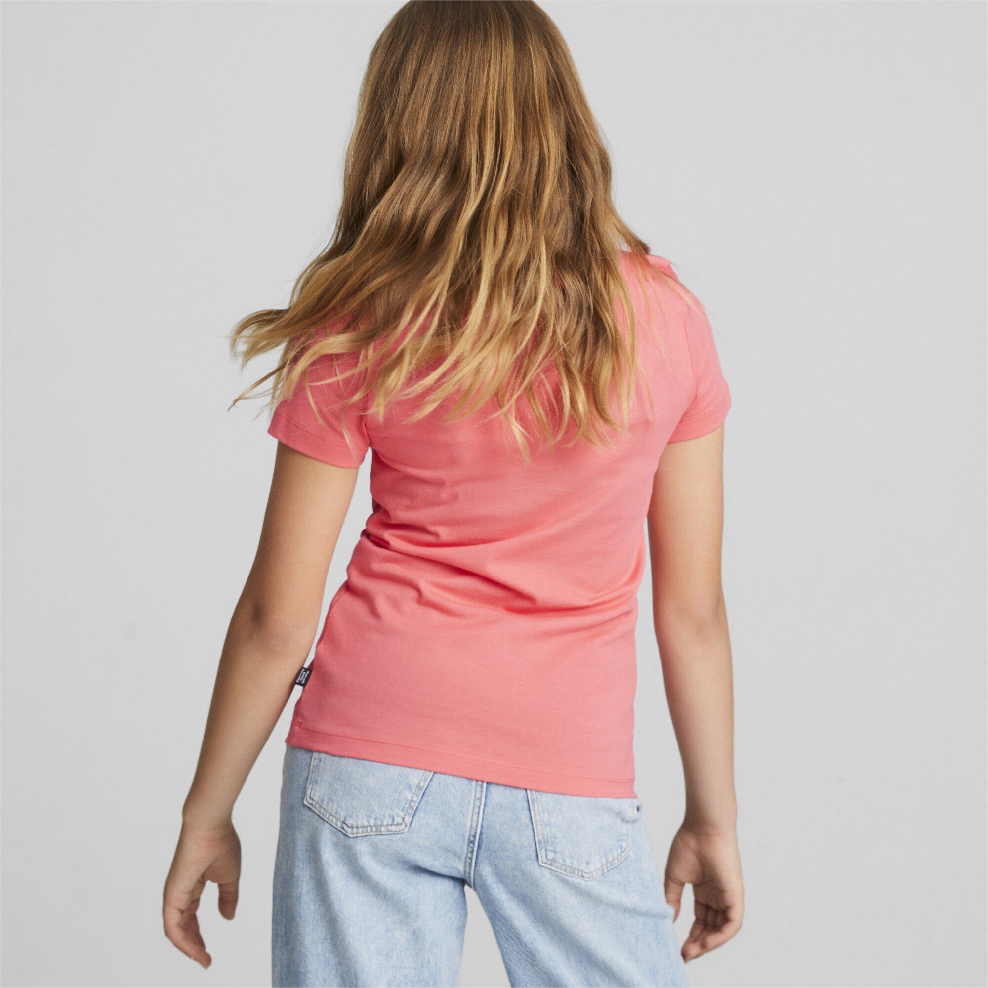 T-Shirt Blush PUMA T-Shirt Pink mit Logo Essentials Mädchen Electric