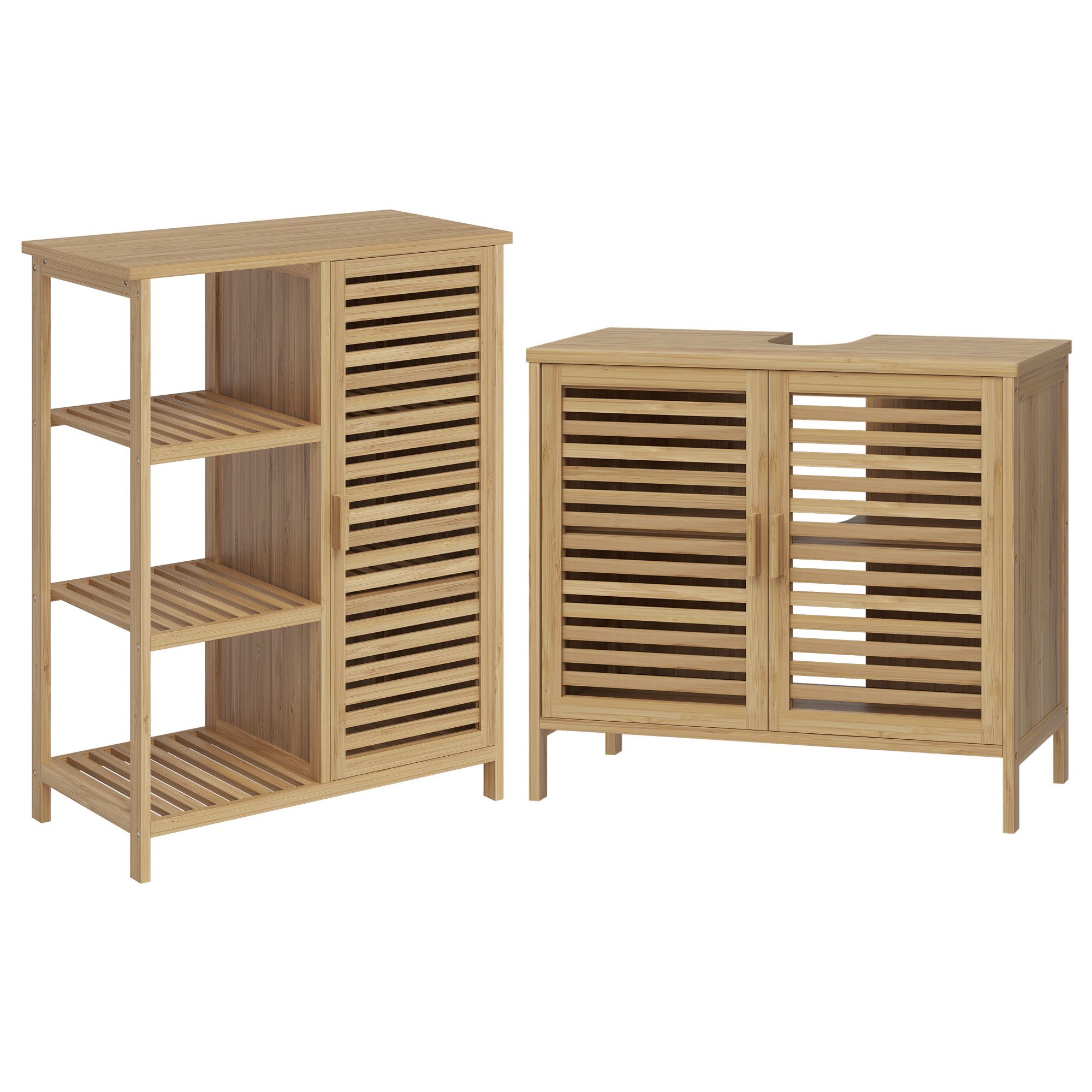 Bellamio Badmöbel-Set Newa, (2er-Set, 1x Waschbeckenunterschrank, 1x Schran günstig online kaufen