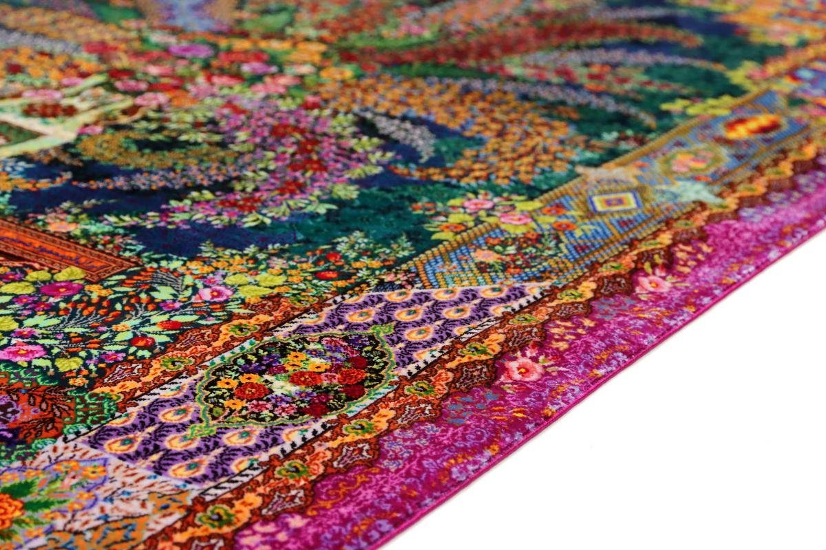 Ghom Handgeknüpfter Seidenteppich Hosseini Orientteppich, Nain 3 mm Trading, Höhe: rechteckig, 99x159 Seide