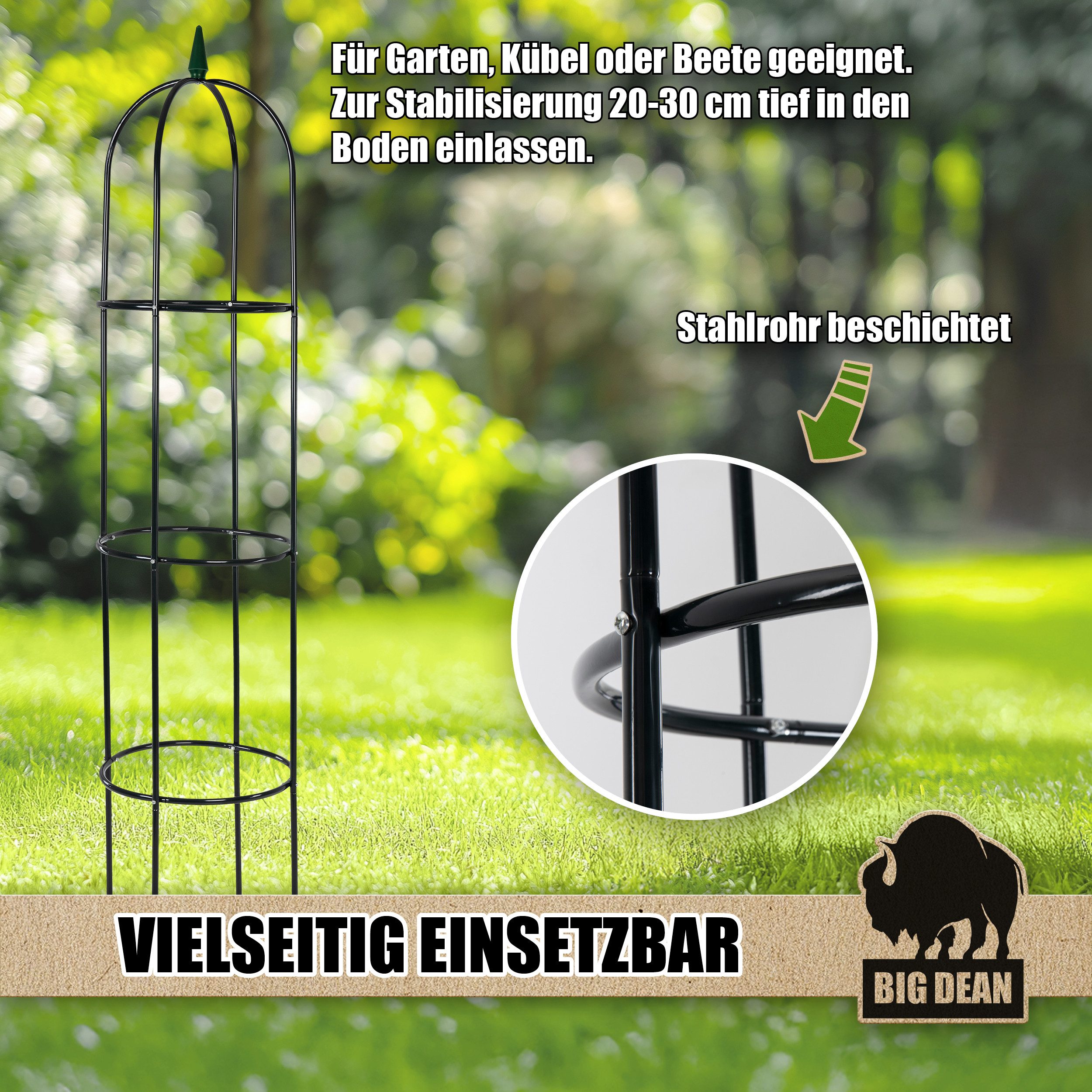BigDean Rosenbogen Rankhilfe 40 x 200 cm grün witterungsbeständig Packung, günstig online kaufen