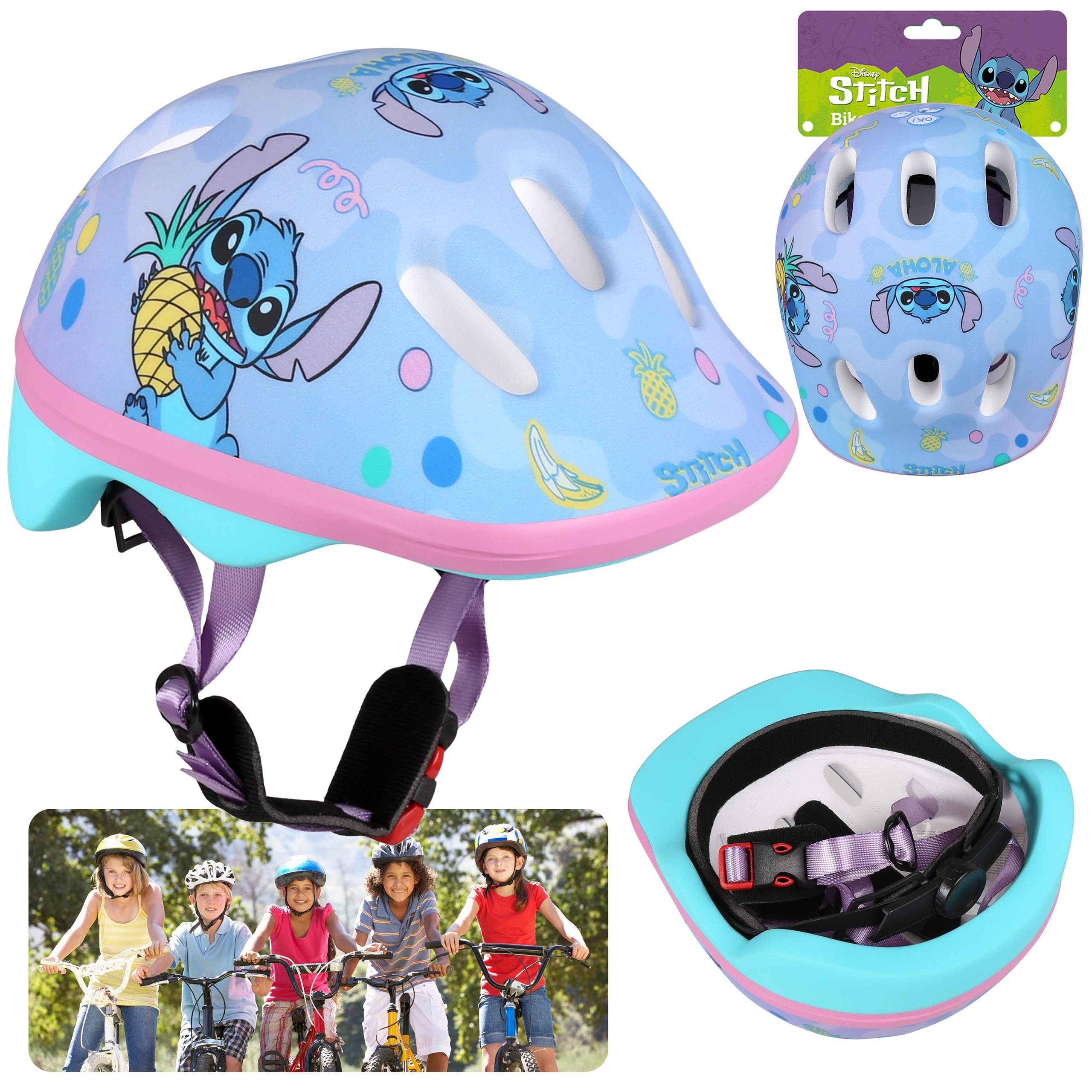 Kinderfahrradhelm DISNEY Stitch Blauer Kinderfahrradhelm, für Mädchen,44-48 cm