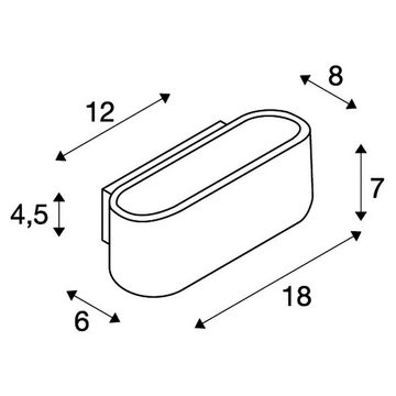 SLV Wandleuchte Wandleuchte Ossa, in weiß, 180 mm lang, keine Angabe, Leuchtmittel enthalten: Nein, warmweiss, Wandleuchte, Wandlampe, Wandlicht