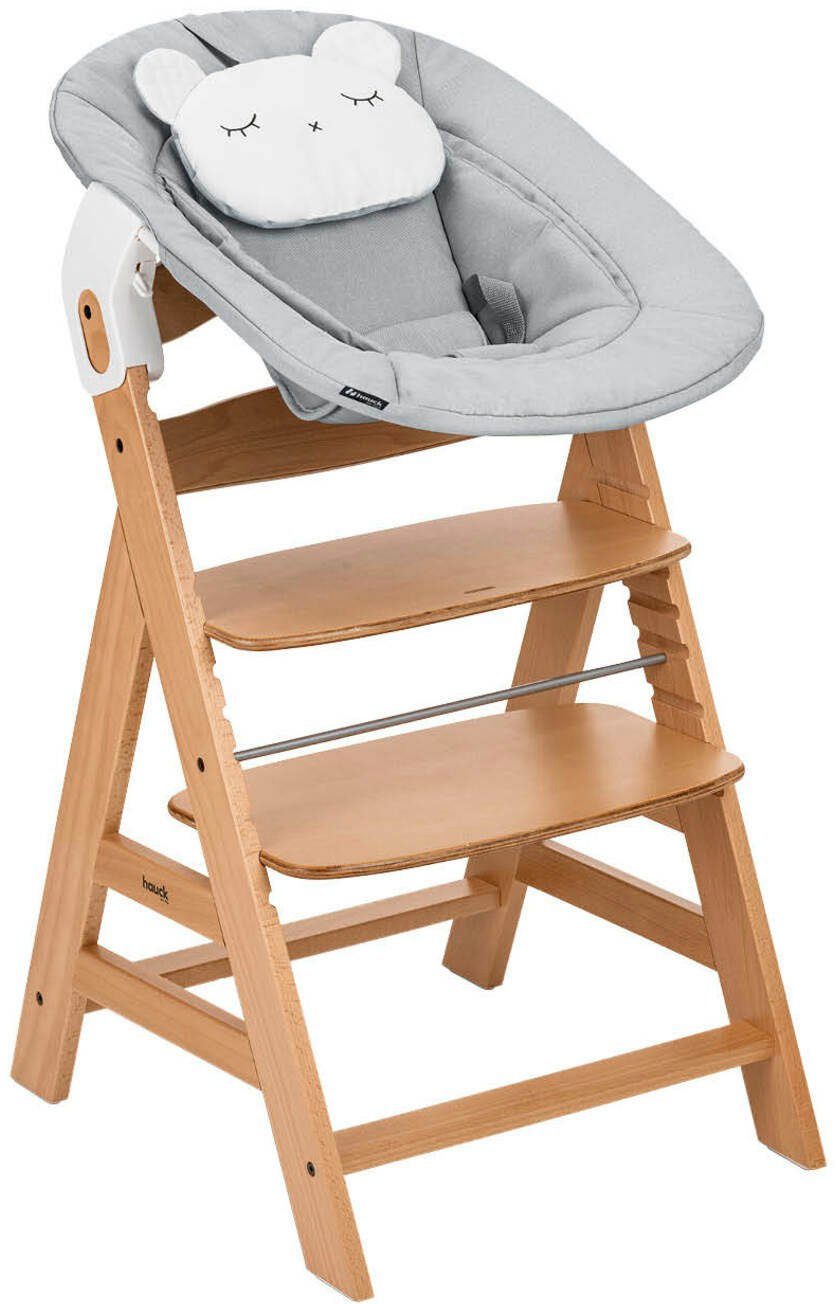 Kaufen Sie die besten Hauck Alpha Plus Natur Newborn Set - 4-tlg. Hochstuhl  + Neugeboreneneinsatz & Wippe Stretch Beige + Sitzpolster Geschenke für  Papa Mama 