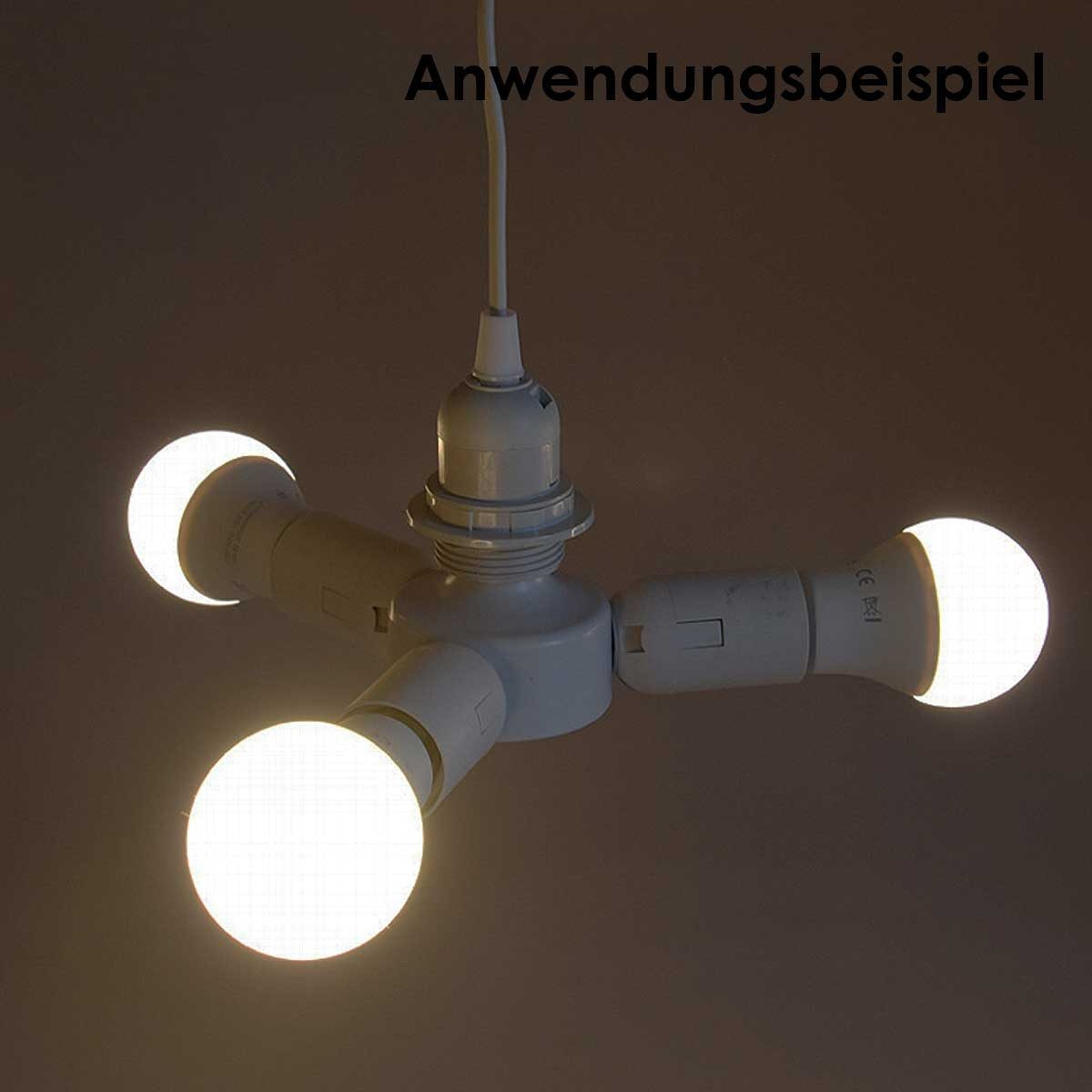 ChiliTec Lampenfassung Fassung "Triple" 3-fach Adapter, 3x E27 Fassungen