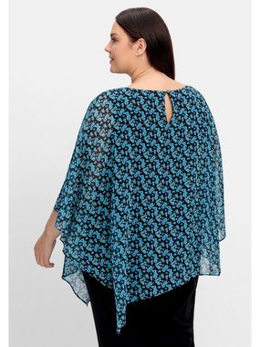 Sheego Chiffontunika Große Größen im Poncho-Stil, mit Untertop