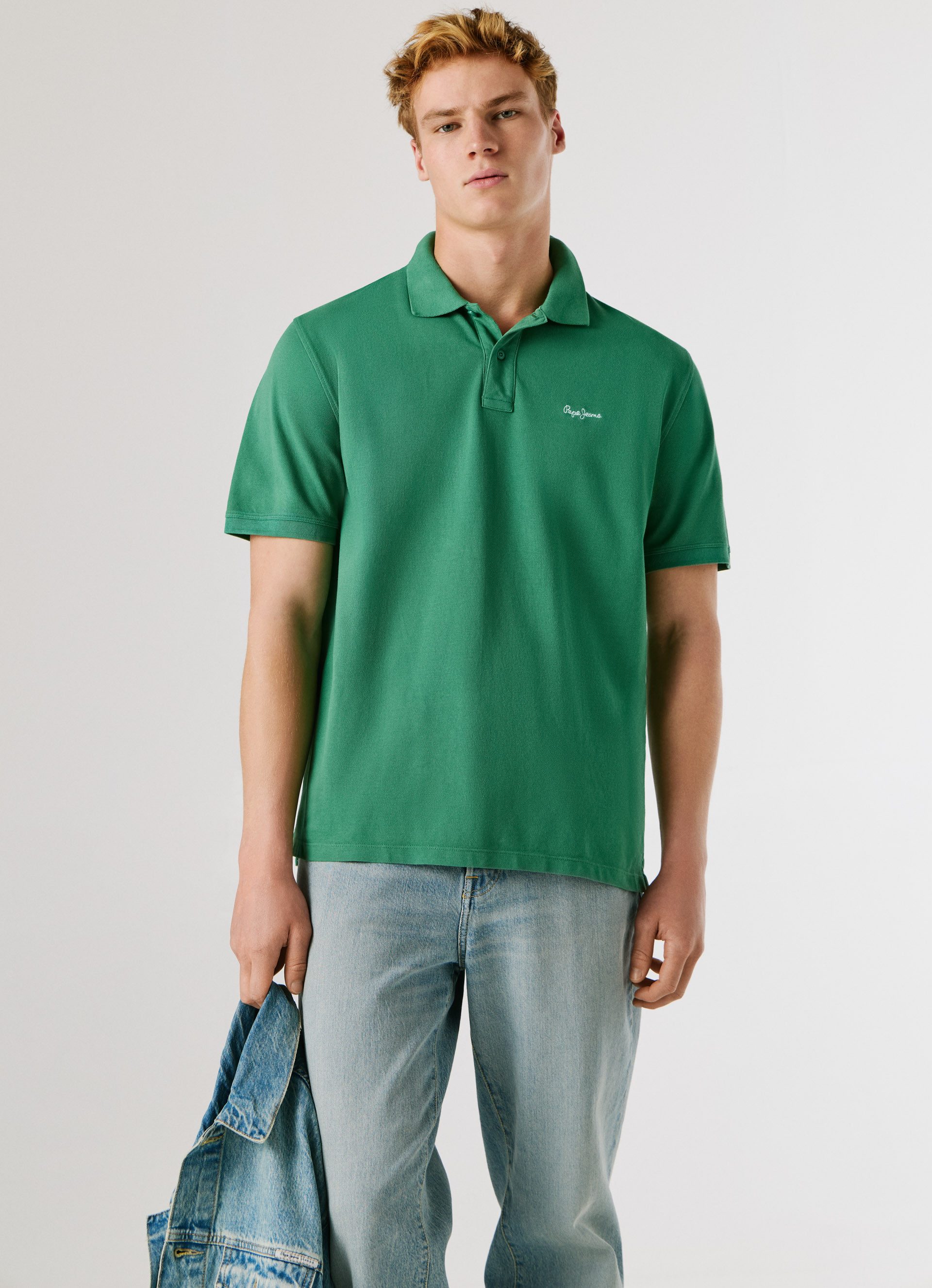 Pepe Jeans Poloshirt OSCAR aus Baumwoll-Piqué, mit Logostickerei