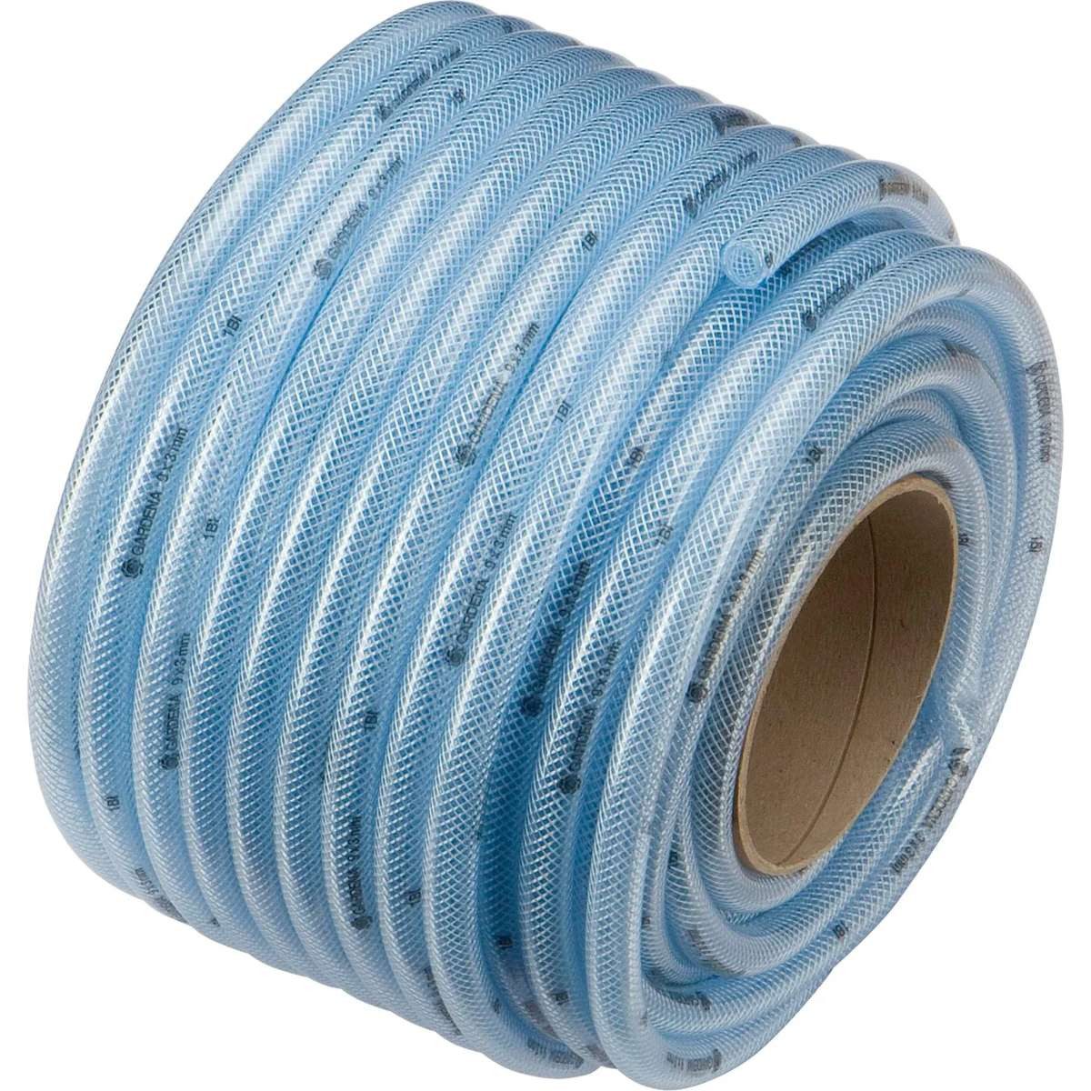GARDENA Gartenschlauch Transparent-Schlauch mit Gewebe 9 x 3mm (transparent, 40 Meter)