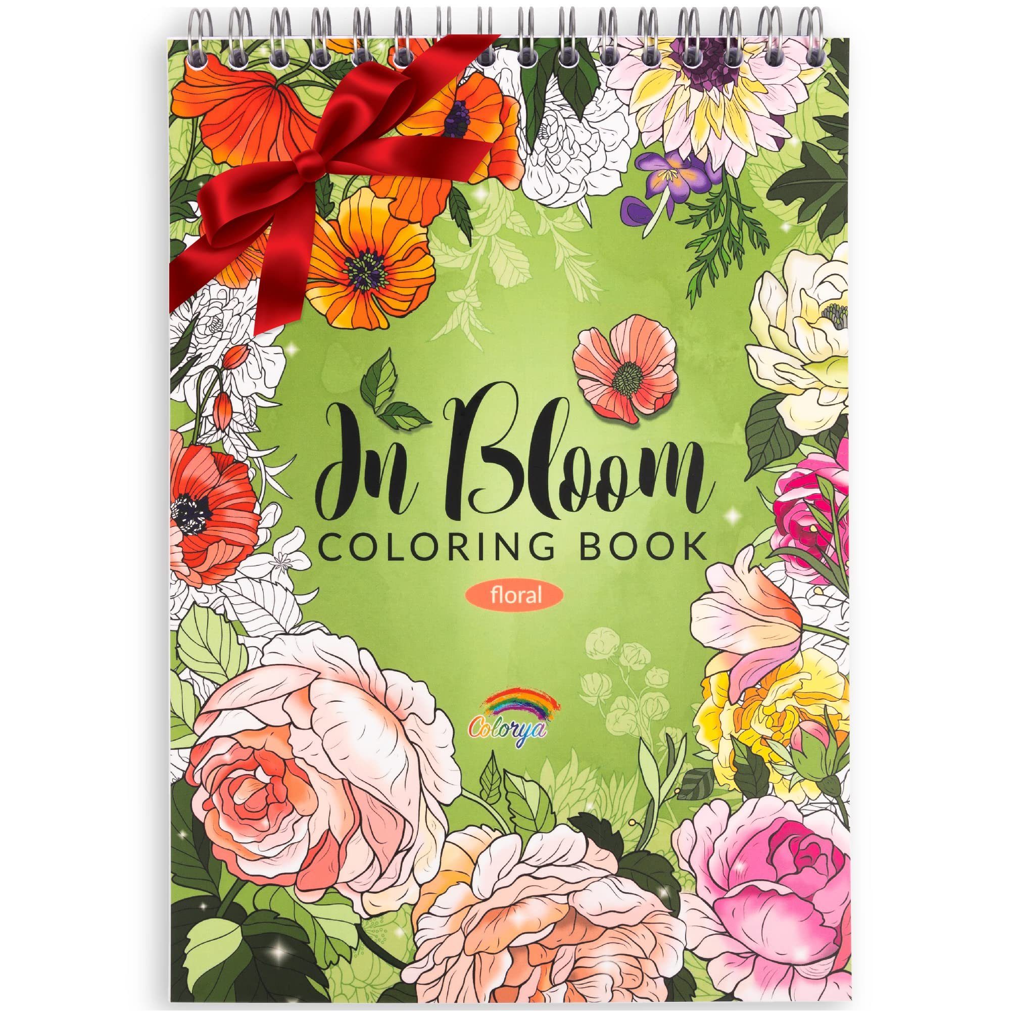 Colorya Розфарбуй за номерами Colorya In Bloom: Entspannendes A4 Anti-Stress Malbuch für Erwachsene