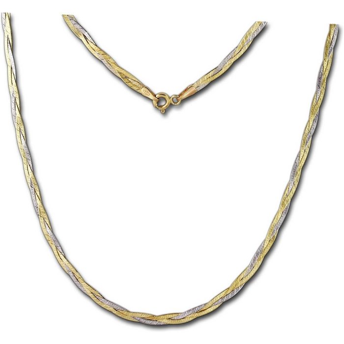 GoldDream Goldkette GoldDream Halskette 375 Gelbgold 45cm (Halskette) Damen Halsketten ca. 45cm 375 Gelbgold - 9 Karat 375 Weißgold - 9 Karat(geflochten) Gold 375er Gelb- und Weißgold - 9 Karat