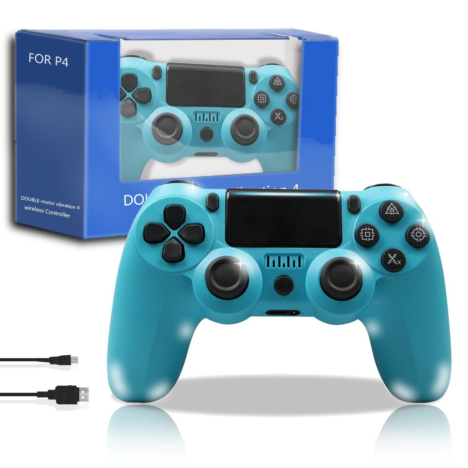 KINSI Gamepad,Game Controller, Wireless Controller für PS4,600mAh,blau PlayStation  4-Controller