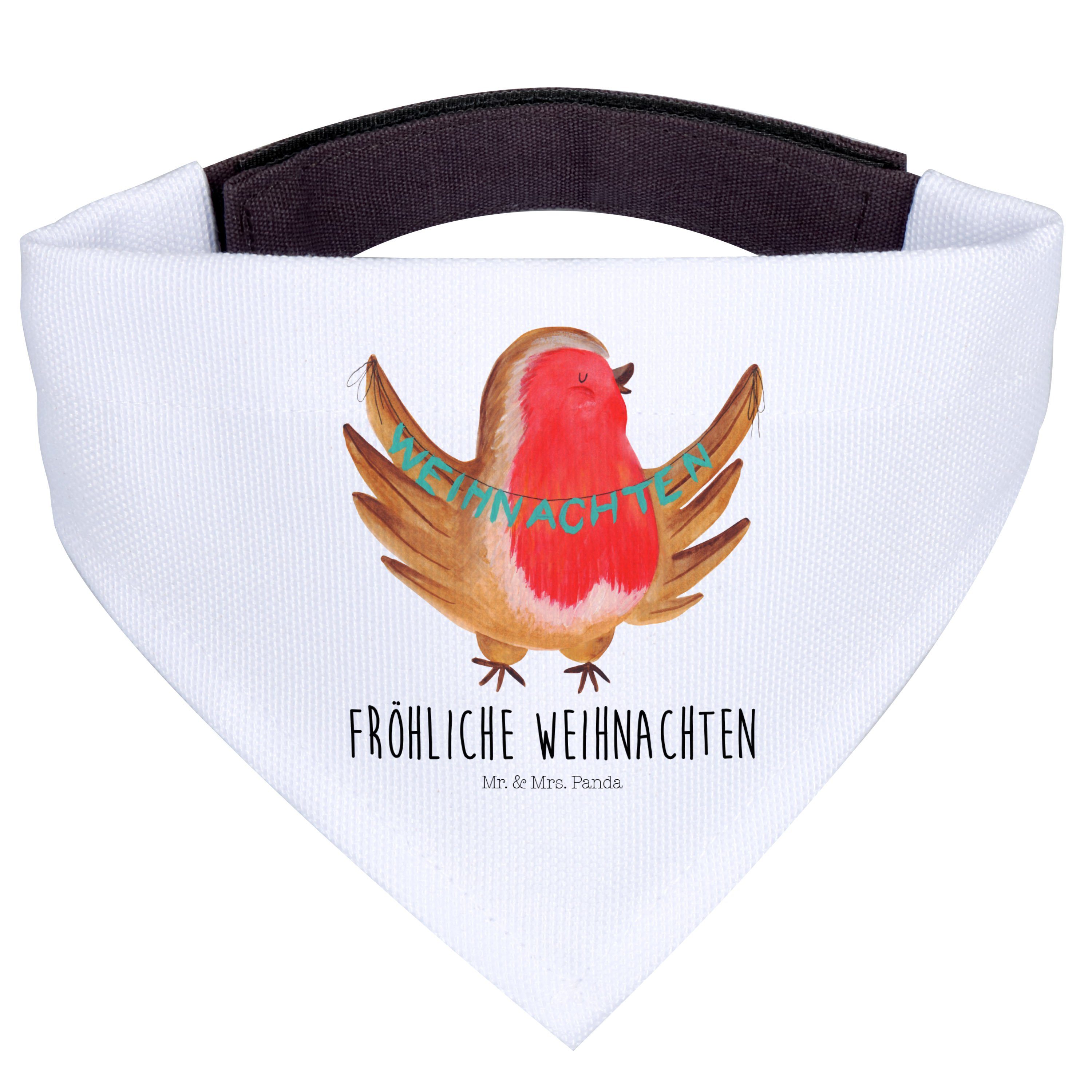 Mr. & Mrs. Panda Hundefliege Rotkehlchen Weihnachten, Tuch, Weiß, Winter, Weihnachtsgruß, Halstuch, Polyester