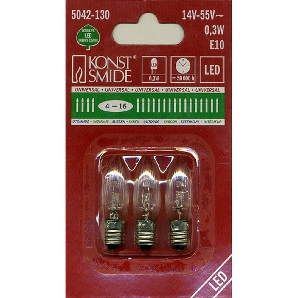 KONSTSMIDE Lichterkette 5042-130 Universal LED Glühbirne E10 3er klares Gla günstig online kaufen