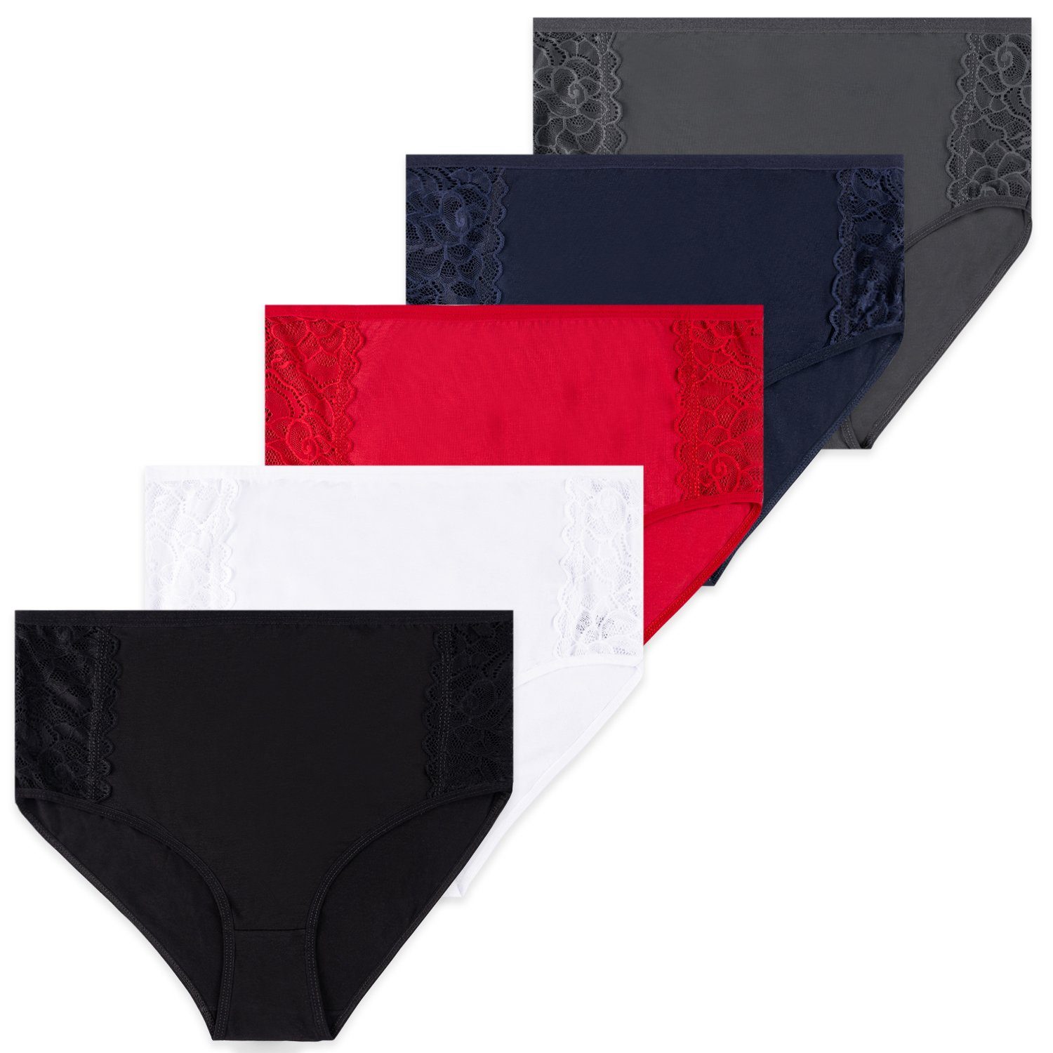 Taillenslip 5er Set Taillen Slips - Spitze - Bunt