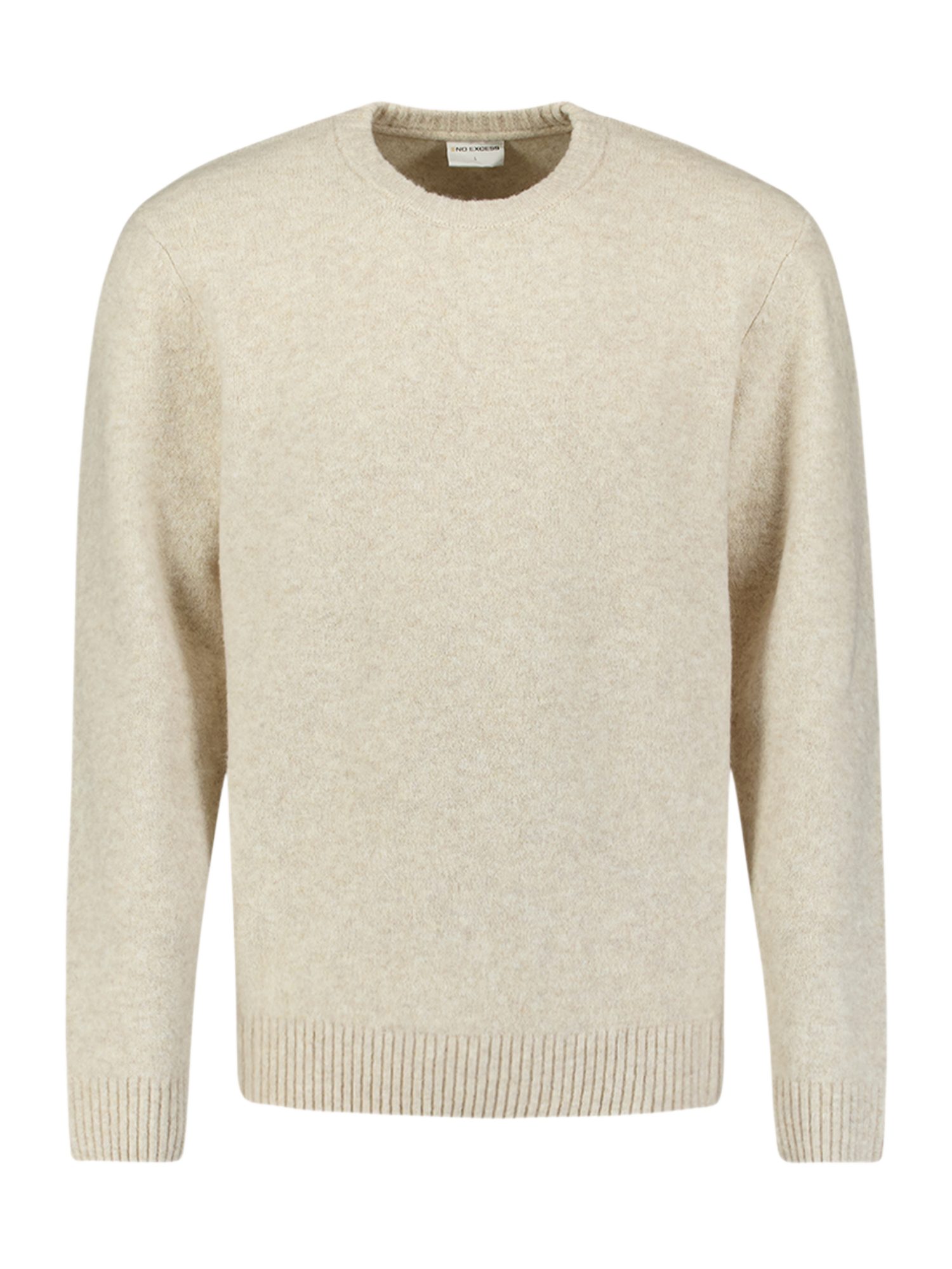 NO EXCESS Strickpullover Men's natur,Freizeit,Polyester,Meliert,Rundhals,Langarm,Regular Fit