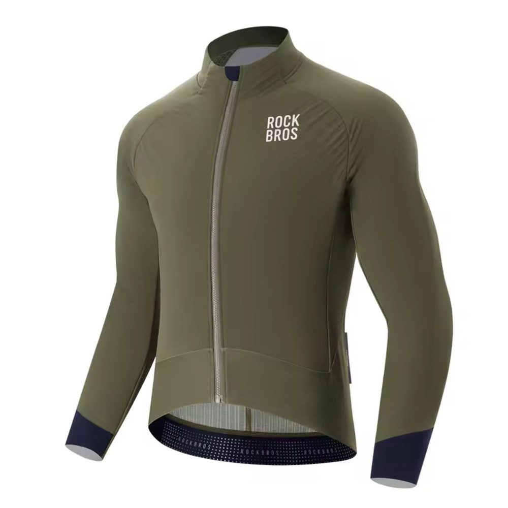 ROCKBROS Fahrradjacke Winterjacke Thermojacke Radsportjacke (Spar-Set, 1-St., Größe M atmungsaktiv) Fleecefutter, YKK-Reißverschluss, Reflektoren