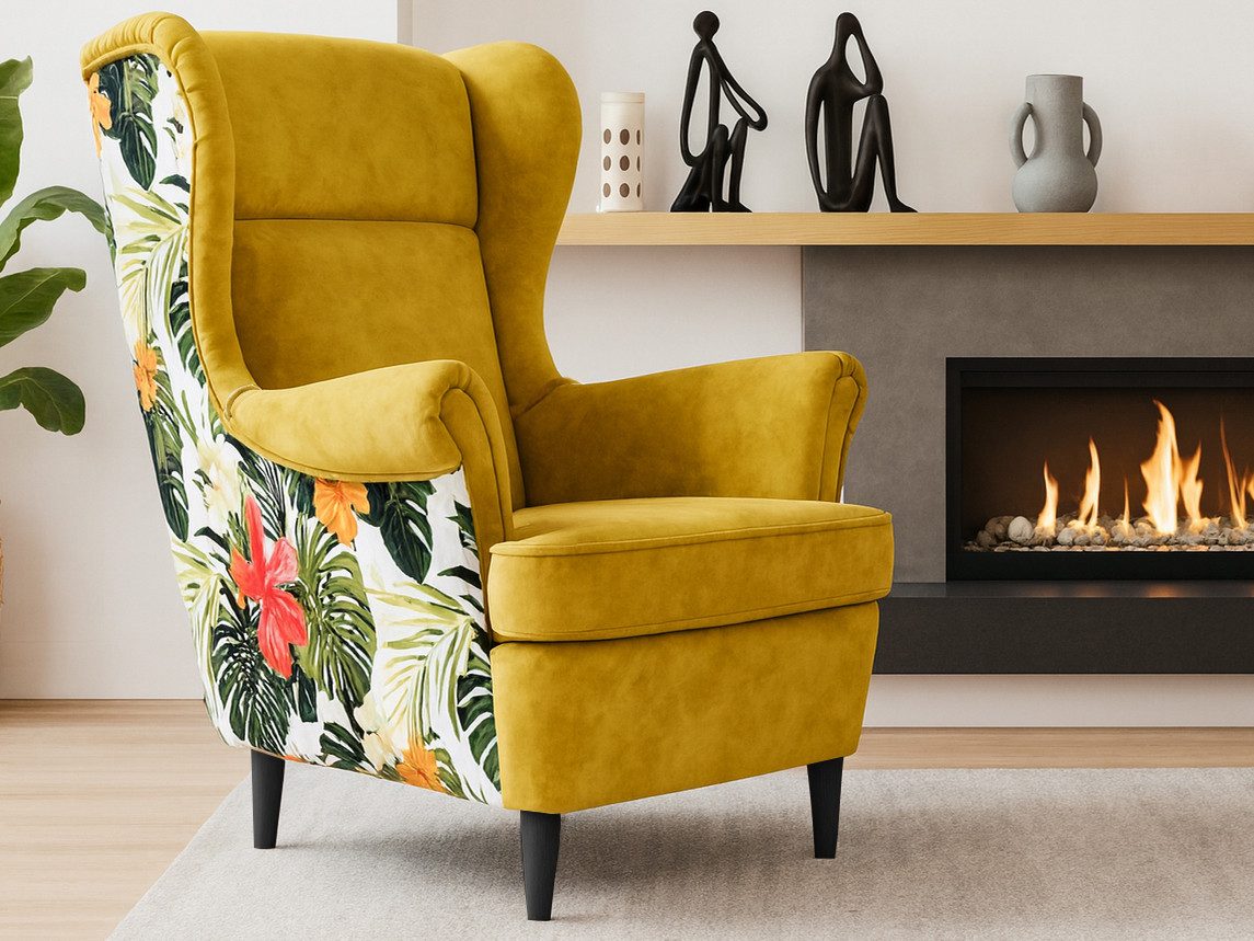 Beautysofa Ohrensessel Havana im skandinavischen Stil (hoher Rückenlehne & modernem Design), 4 trendige Farben zur Auswahl