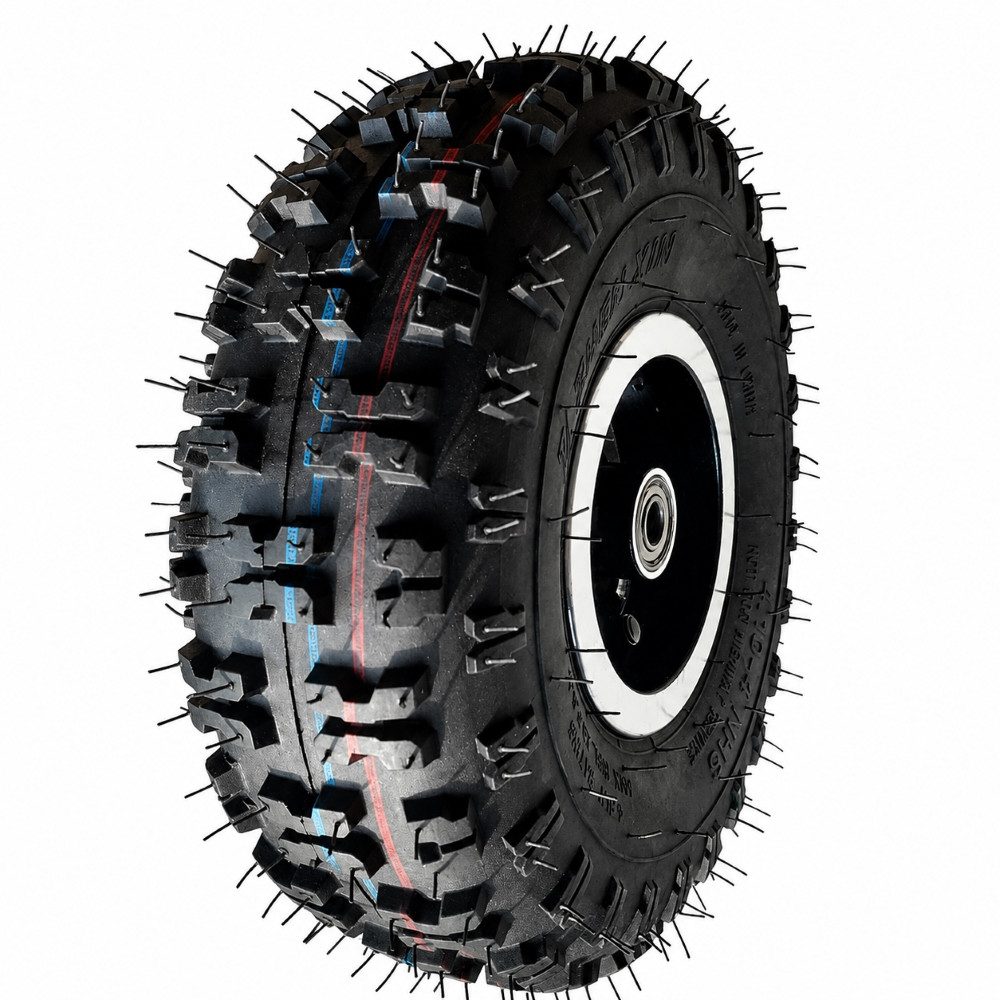 FunSport-Factory Kinderfahrzeug-Räder Komplettrad Kinderquadreifen Reifen 4.10-4, Stollenprofil, hoher Grip, für Kinderquads, robust & langlebig