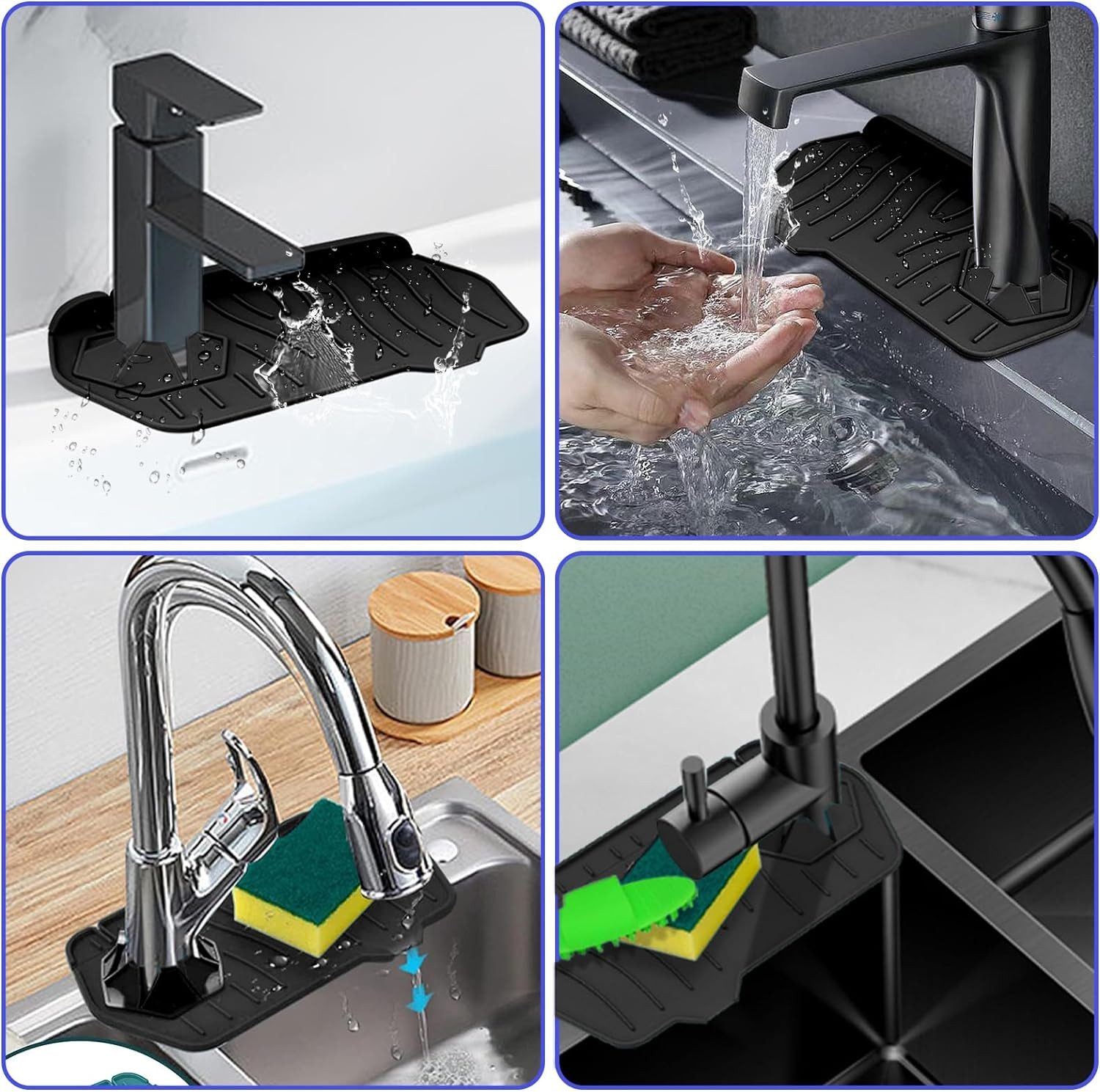 Techson Spritzschutzmatte 84cm - Silikon Tropffangschale Für Küchenspüle