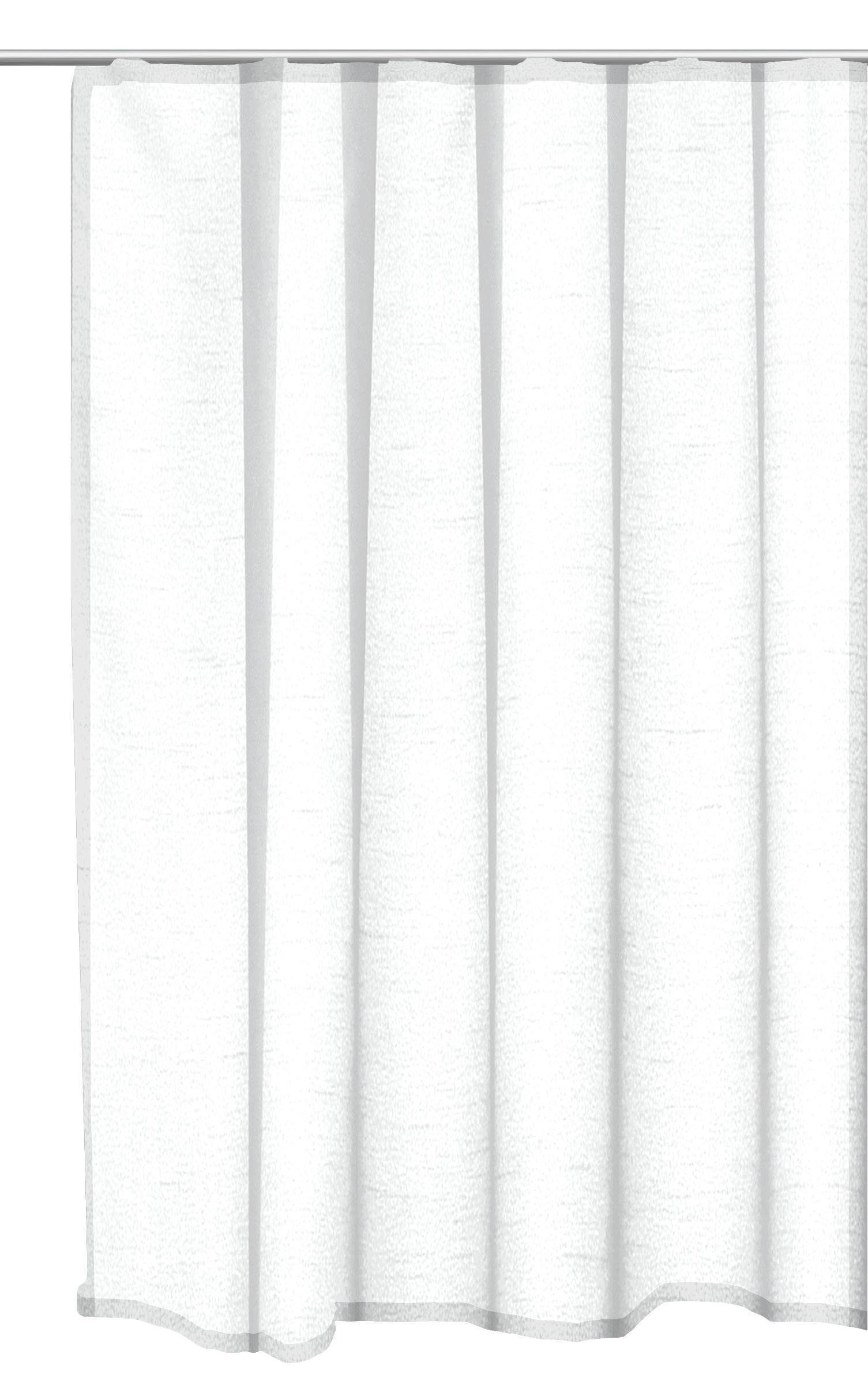 Gardine Vorhang Kräuselband Seidenglanz halbtransparent Dekoschal Gardine, Haus und Deko, Kräuselband (1 St), halbtransparent, Polyester Weiß