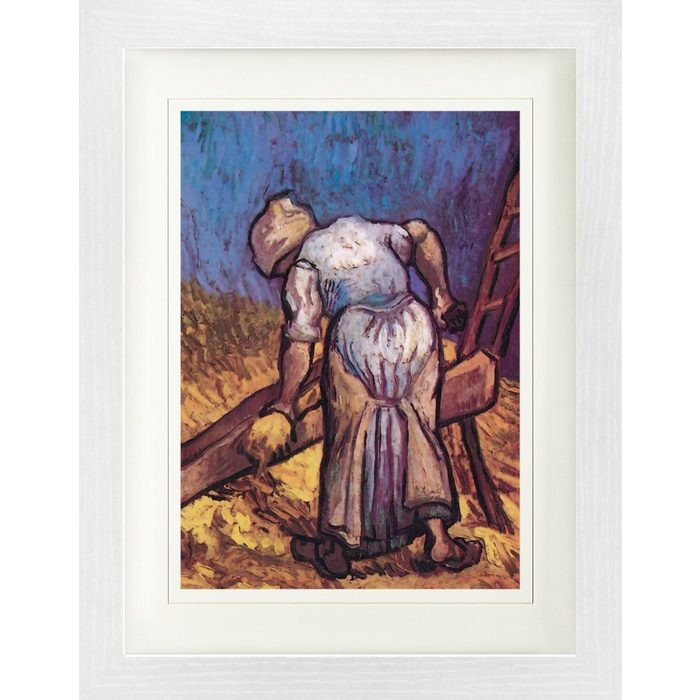 1art1 Bild mit Rahmen Vincent Van Gogh - Bäuerin Beim Strohschneiden 1889