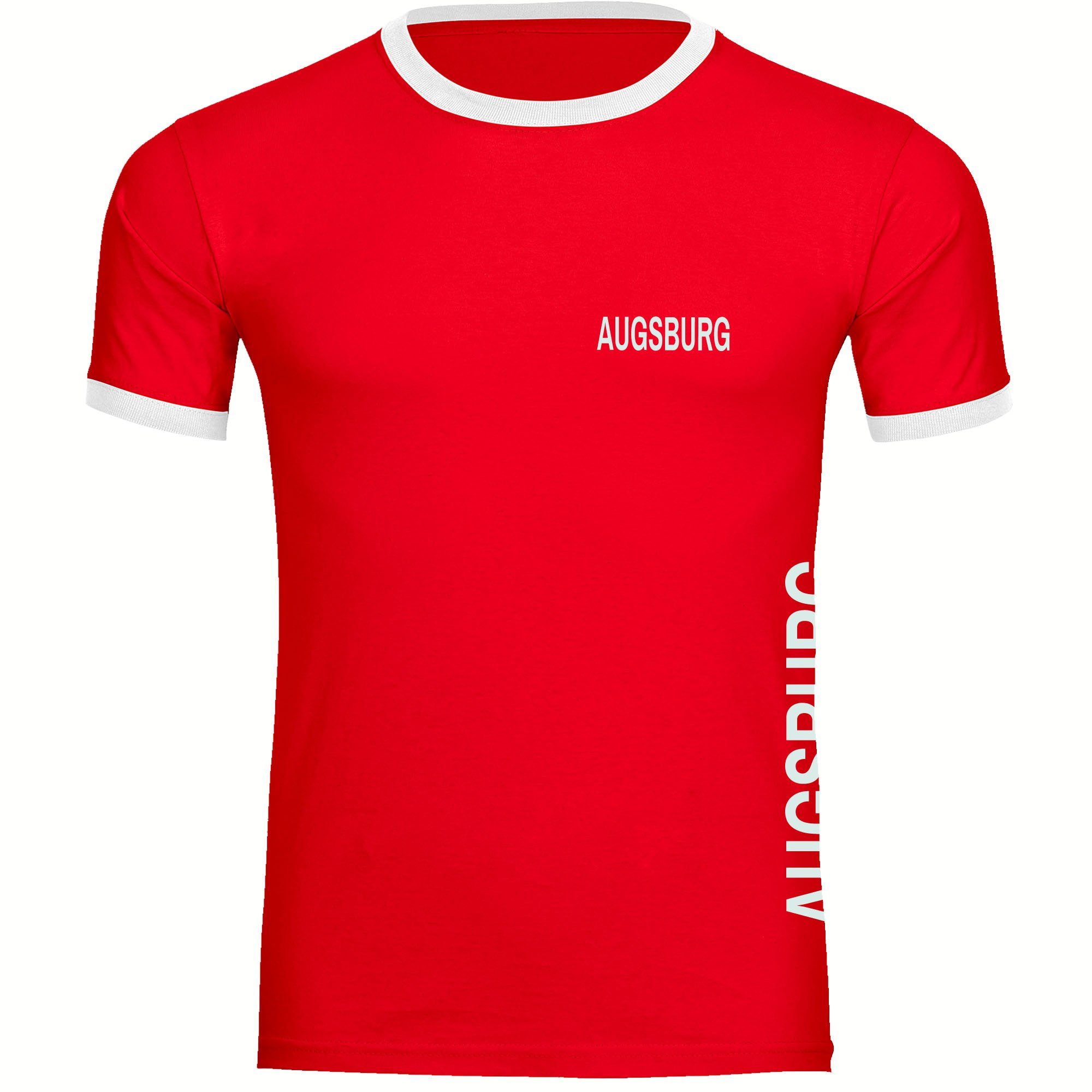 multifanshop T-Shirt Kontrast Augsburg - Brust & Seite - Männer