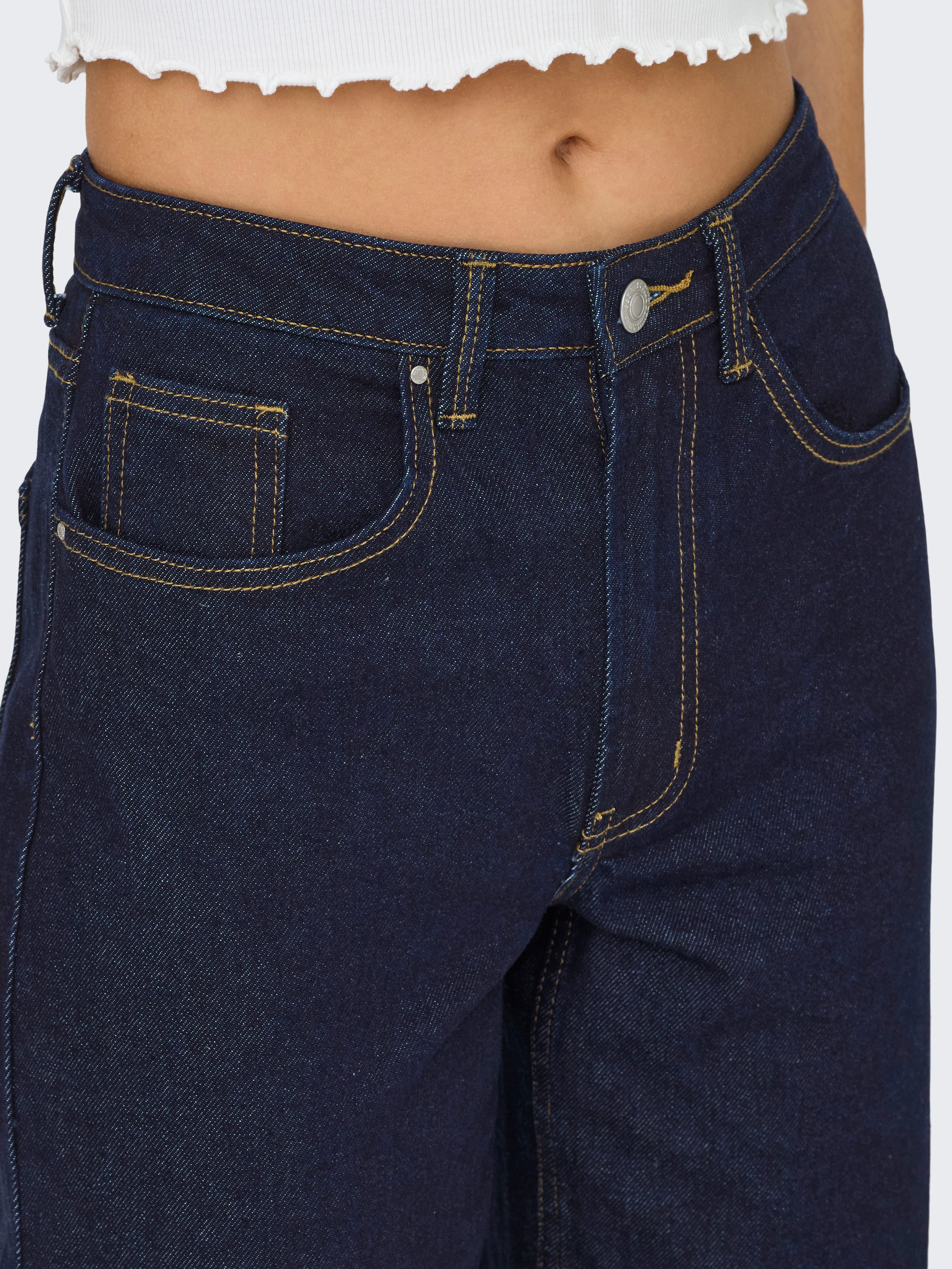 ONLY High-waist-Jeans ONLJUICY HW WIDE RINSE DNM MAS763 NOOS Baumwollmischung